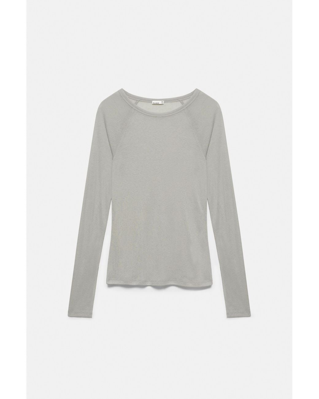Pull&Bear Blue Fitted Semi-Sheer T-Shirt