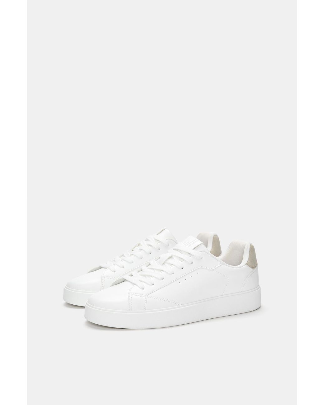 Pull&Bear Black Basic Trainers With Detail for men