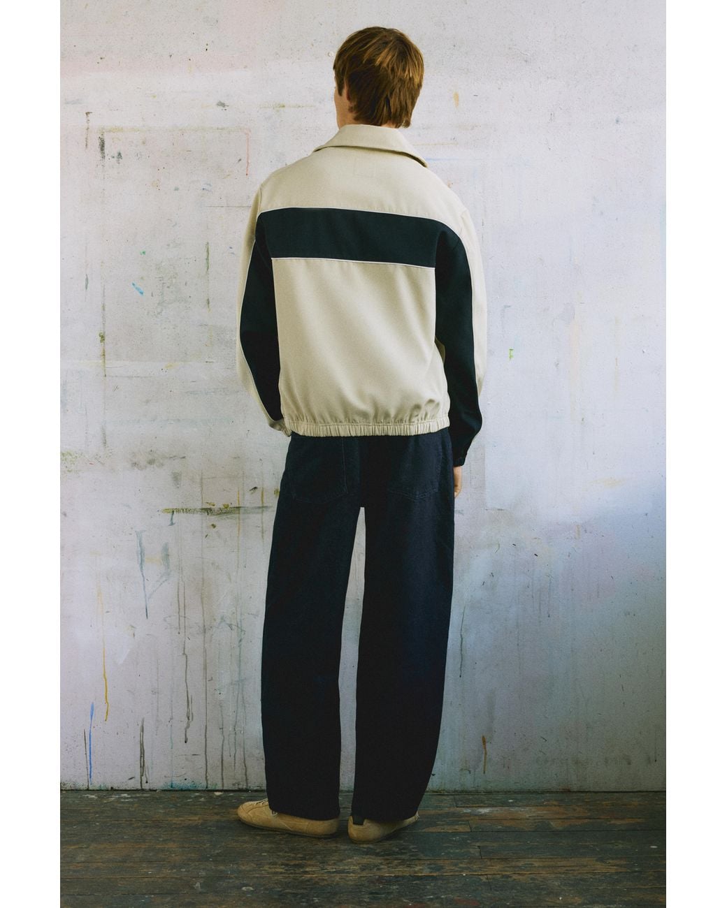 Pull&Bear Multicolor Panelled Zip-Up Jacket for men