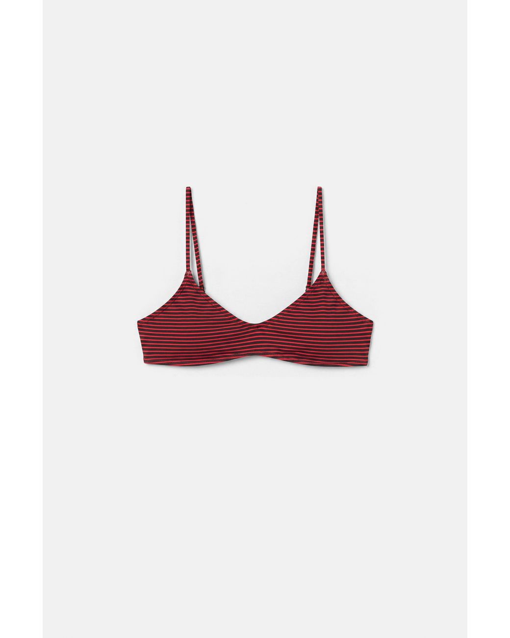 Pull&Bear Orange Striped Bikini Top