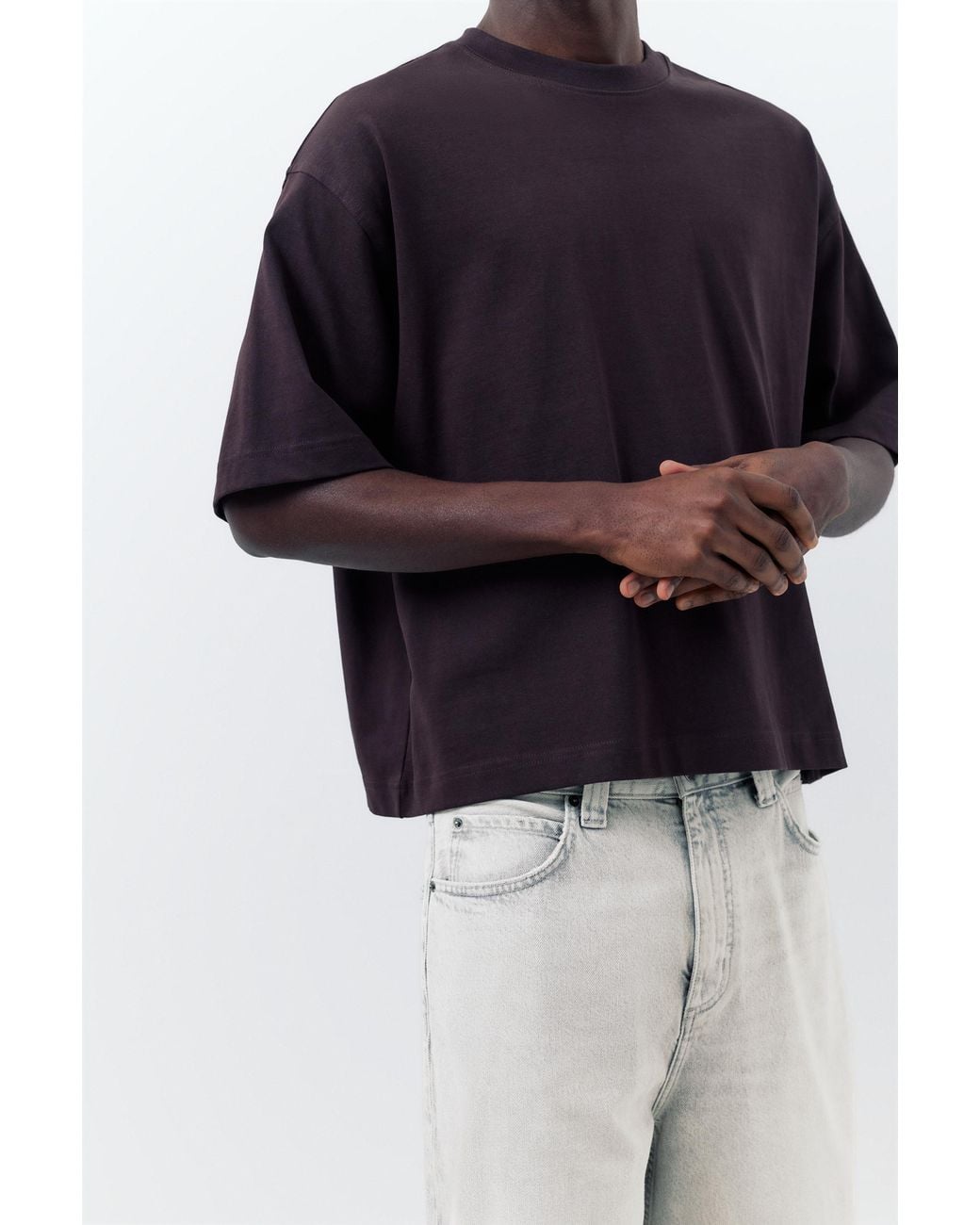 Pull&Bear Blue Skater Denim Bermuda Shorts for men