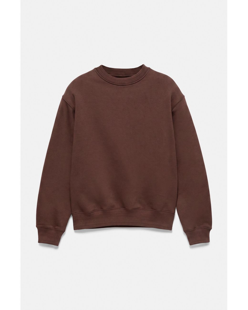 Pull&Bear Brown Relaxed Fit Round Neck Sweatshirt for men
