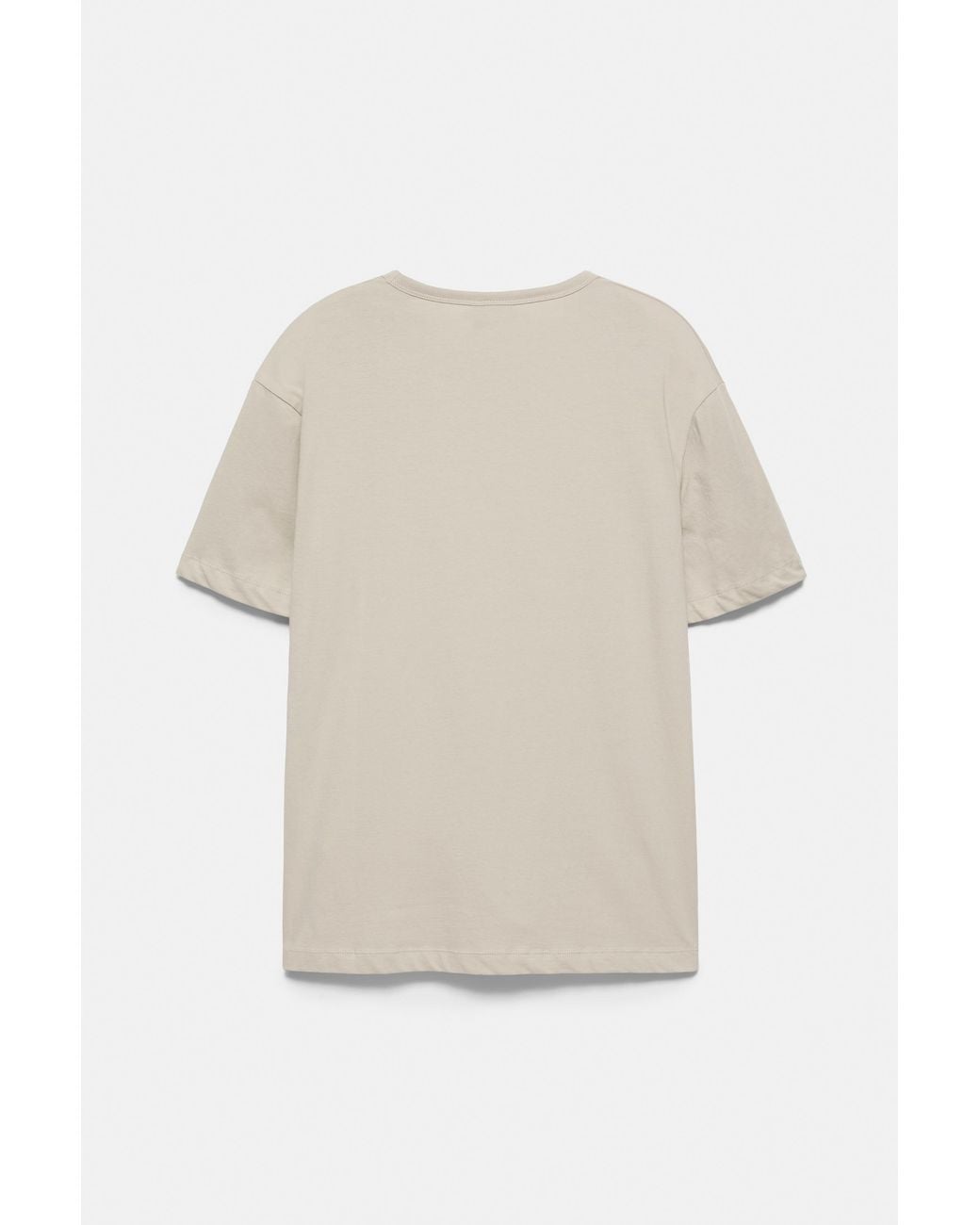 Pull&Bear Basic Slim Fit T-Shirt in het Natural voor heren
