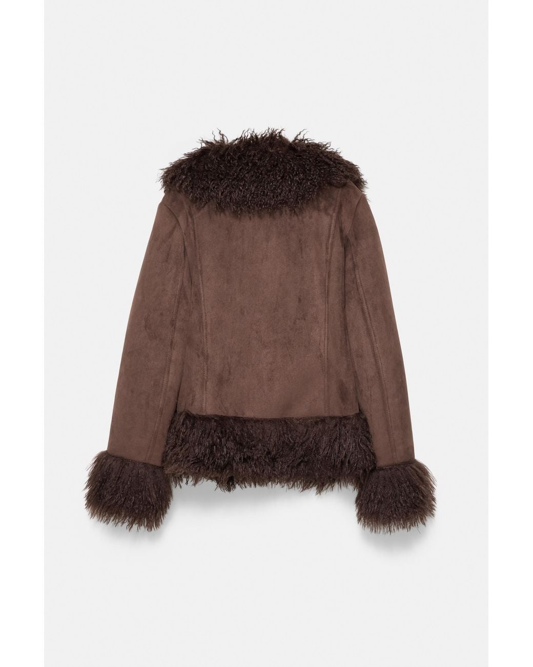 Pull&Bear Brown Fitted Faux Suede Jacket