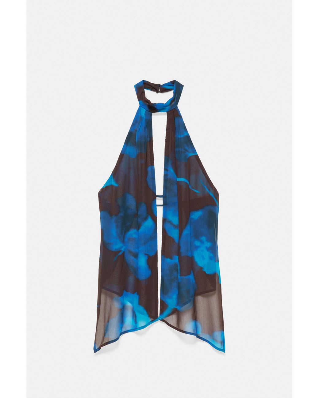 Pull&Bear Blue Floral Halter Top