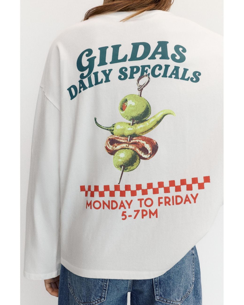 Pull&Bear White Oversize Gilda Graphic T-Shirt