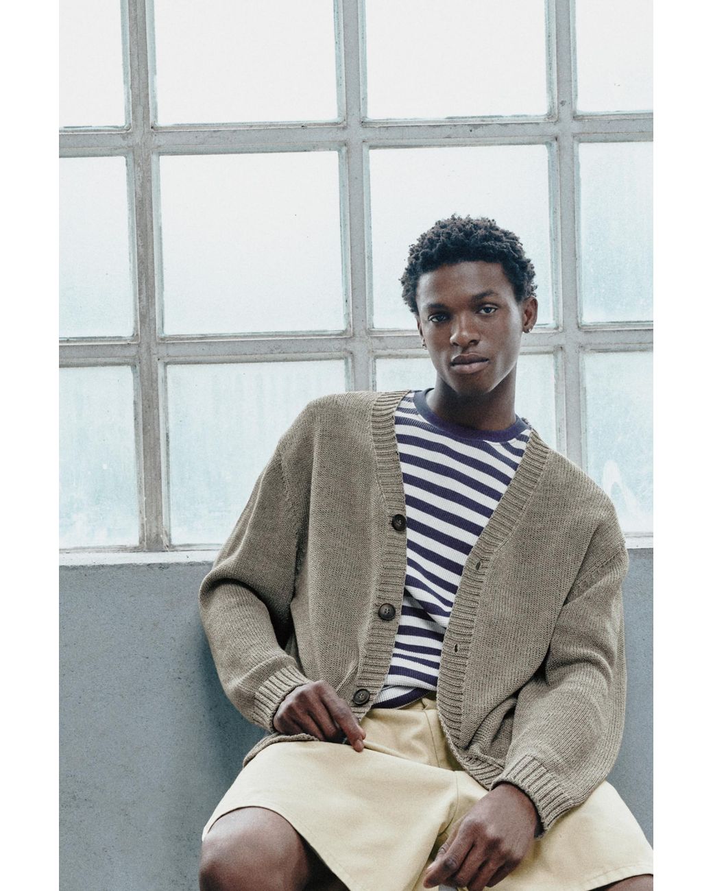 Pull&Bear Gray Rustic Cardigan for men