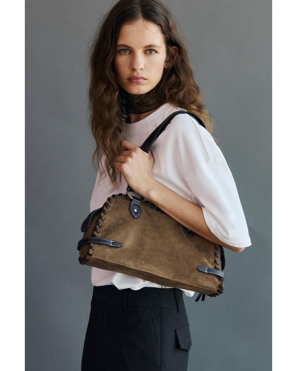 Pull&Bear Metallic Contrast Shoulder Bag
