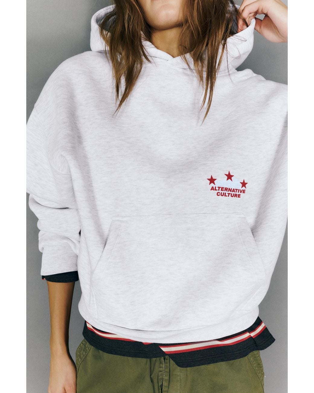 Pull&Bear Multicolor Star Graphic Hoodie