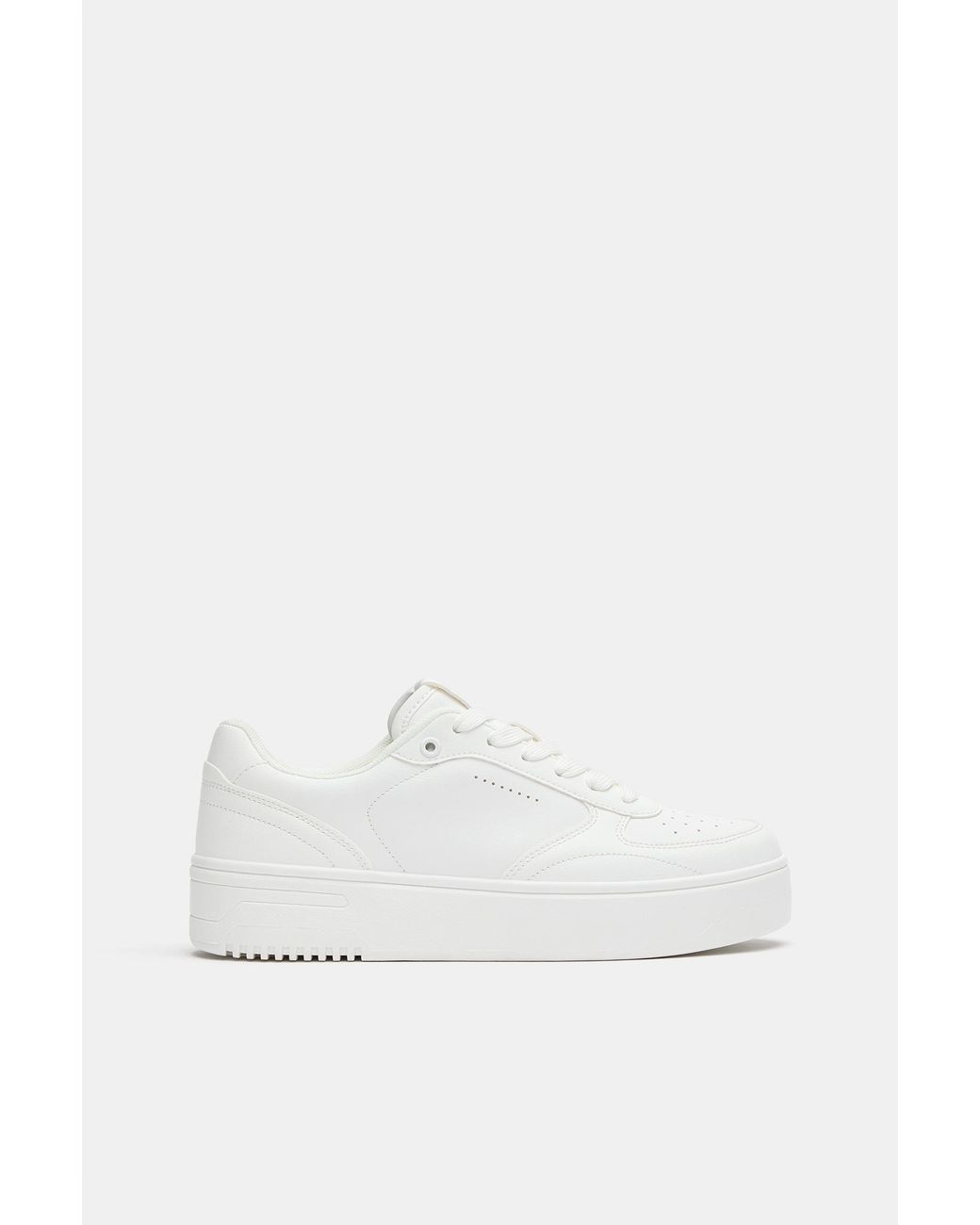 Pull&Bear White Casual Platform Trainers