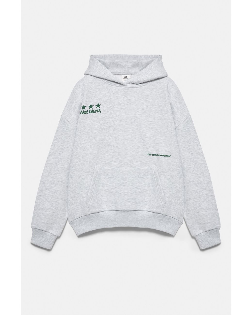Pull&Bear Gray Star Sweatshirt With Hood