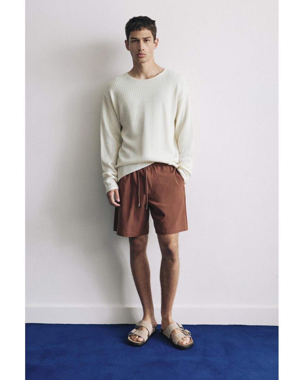 Pull&Bear Pullover Mit Lockerem Strickmuster in Gray für Herren
