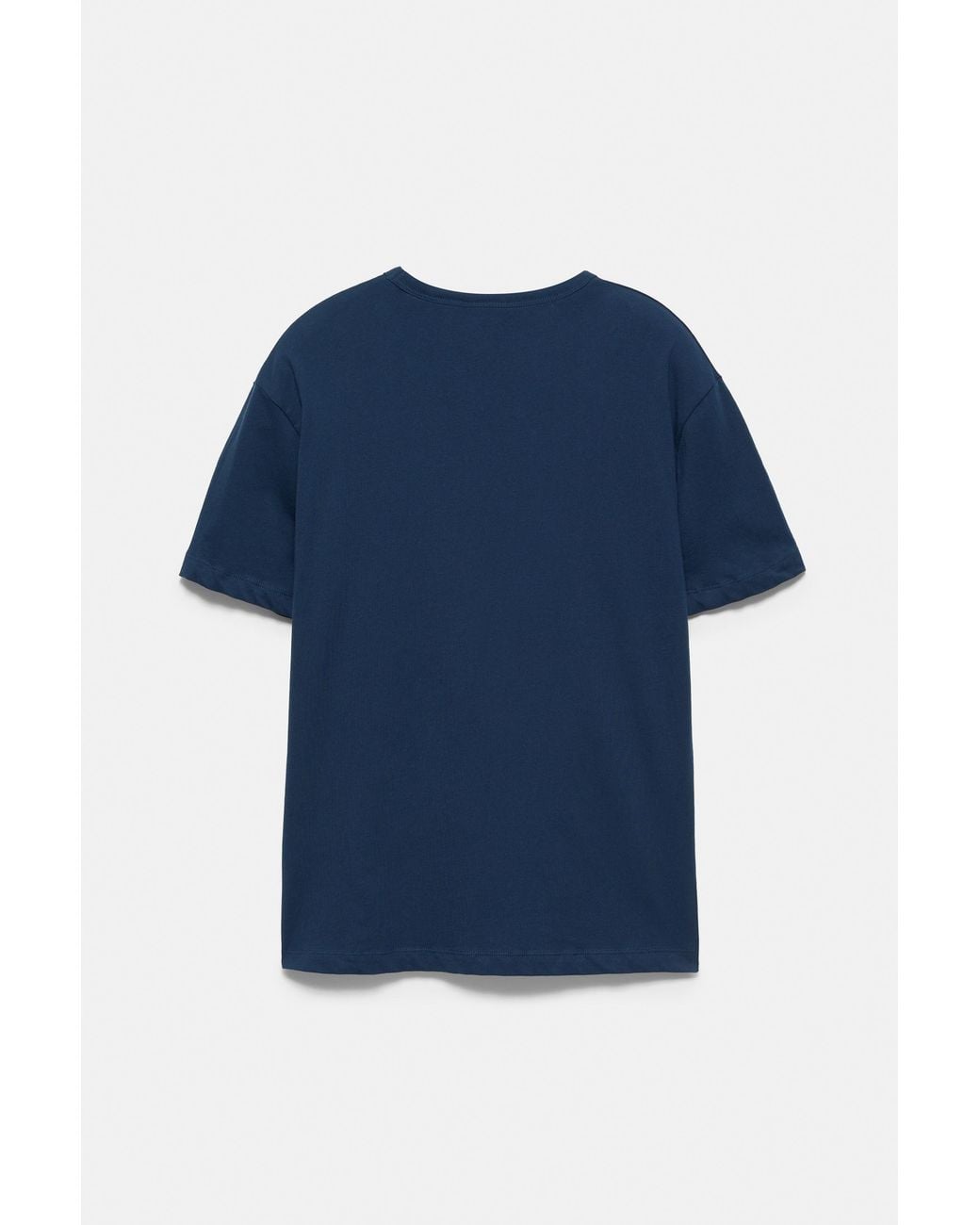 Pull&Bear Blue Slim Fit Basic T-Shirt for men