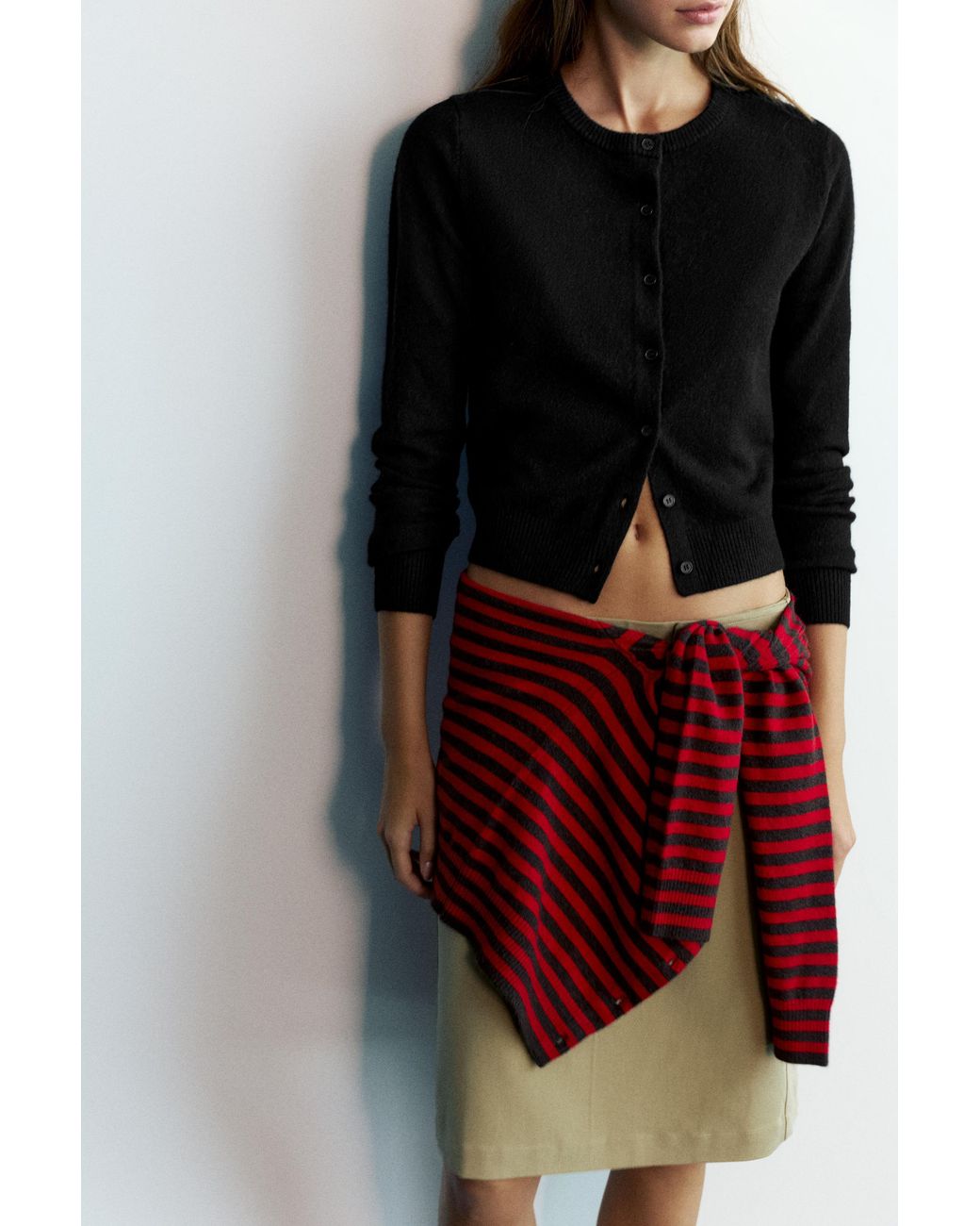 Cardigan Basic di Pull&Bear in Black