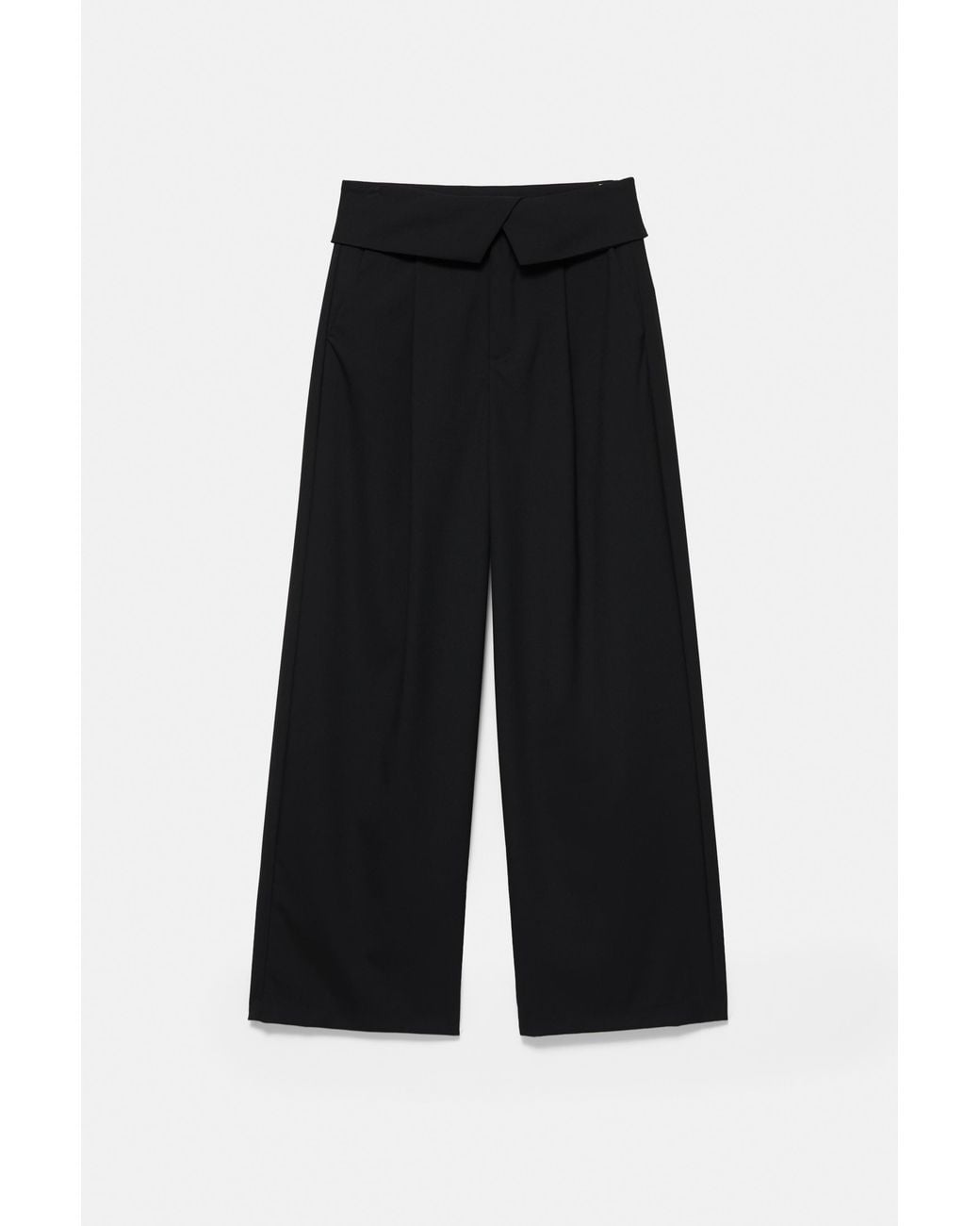 Pull&Bear Nette Broek Met Omgeslagen Taille in het Blue