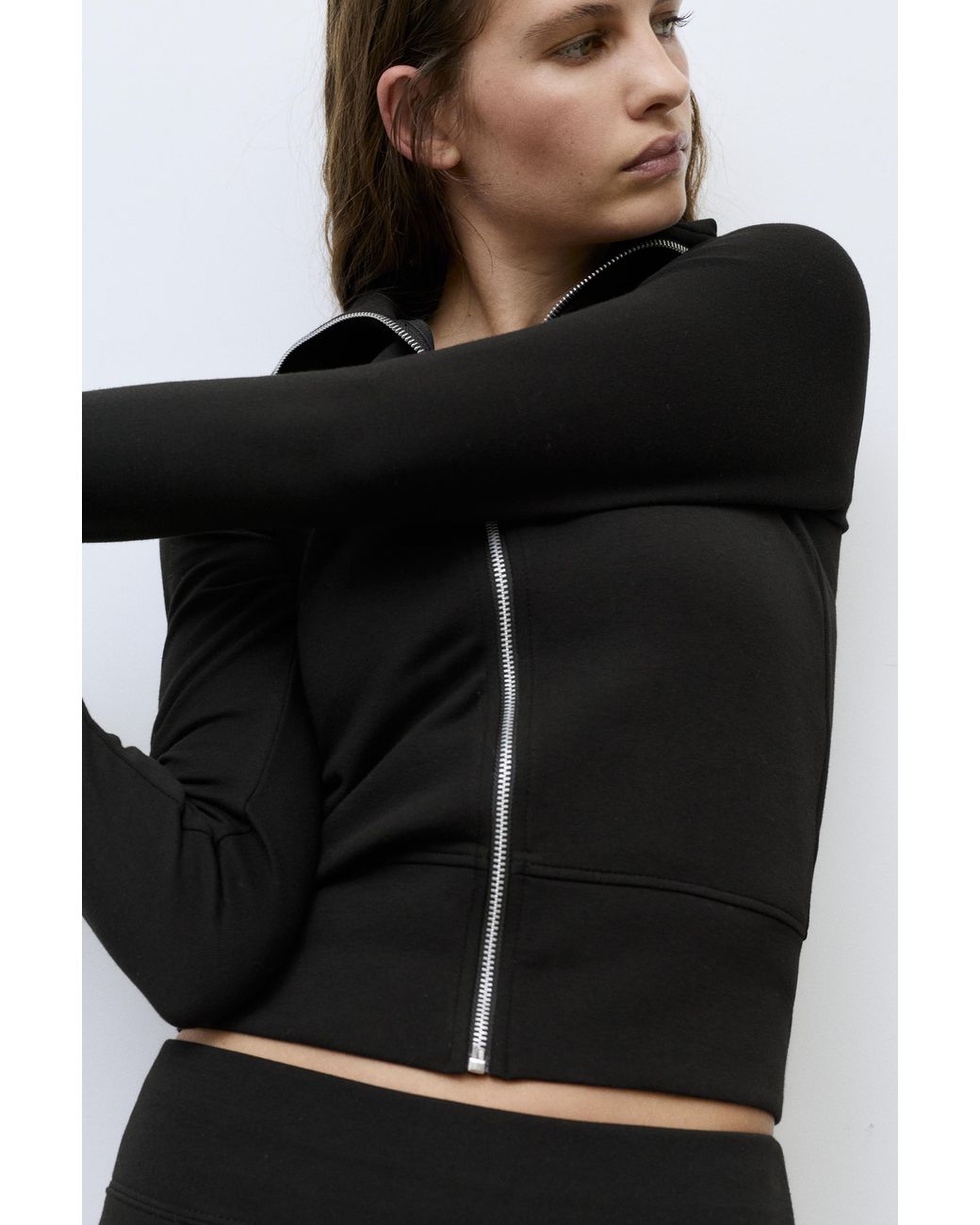 Pull&Bear Black Zip-Up Jacket