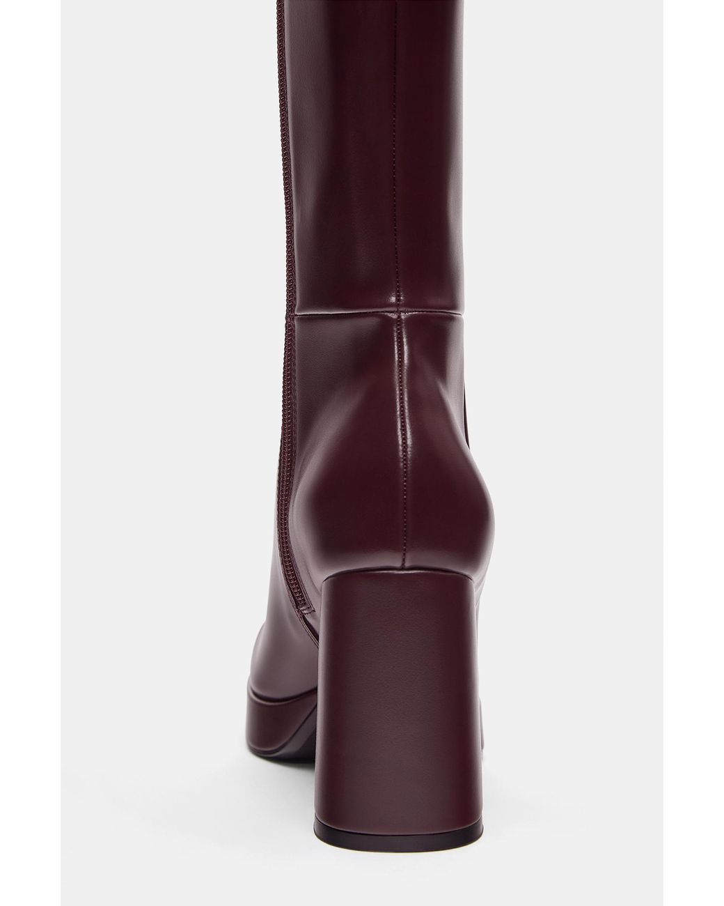 Pull&Bear Black Hohe Stiefel Mit Plateauabsatz