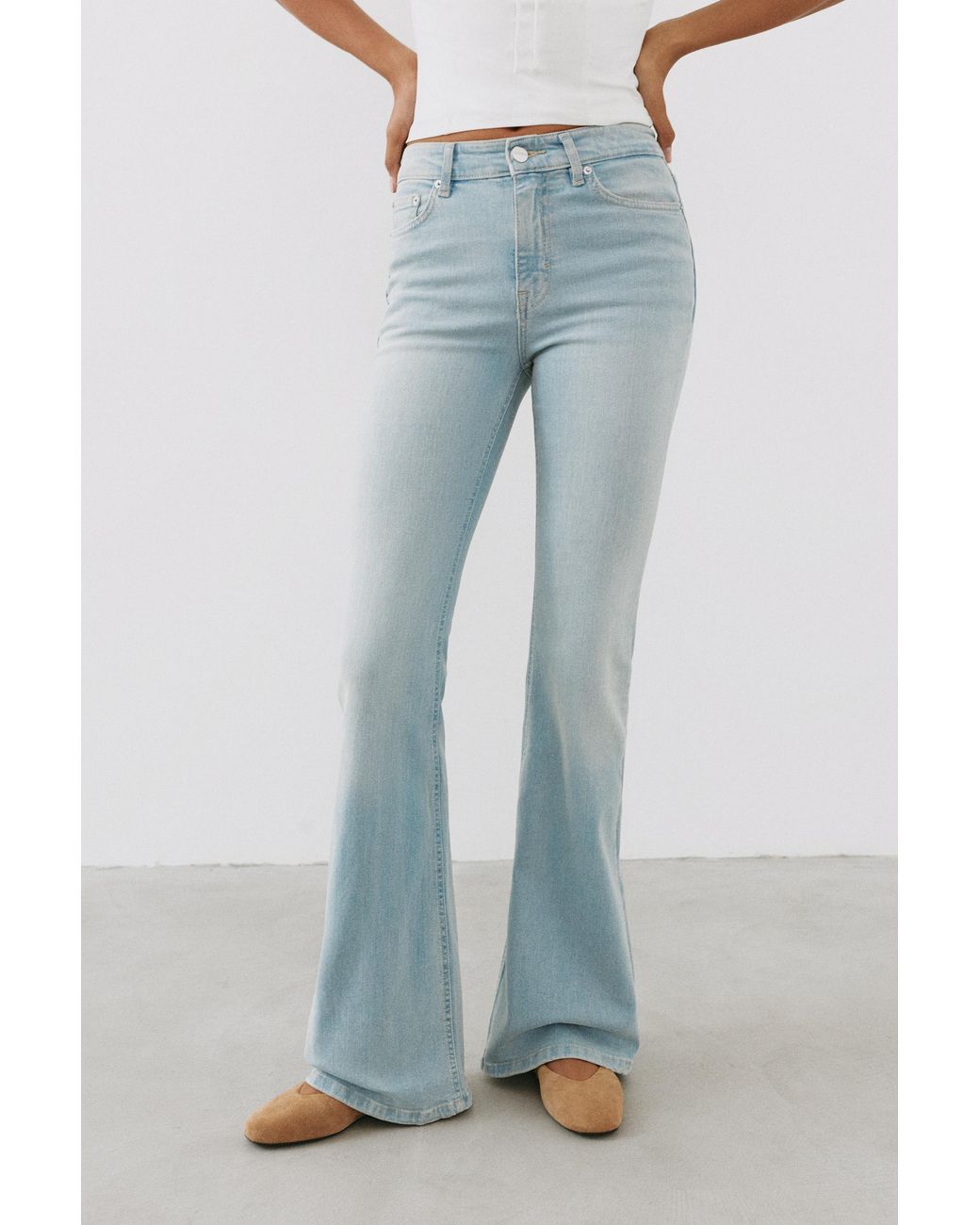 Pull&Bear Blue Skinny Flared Jeans