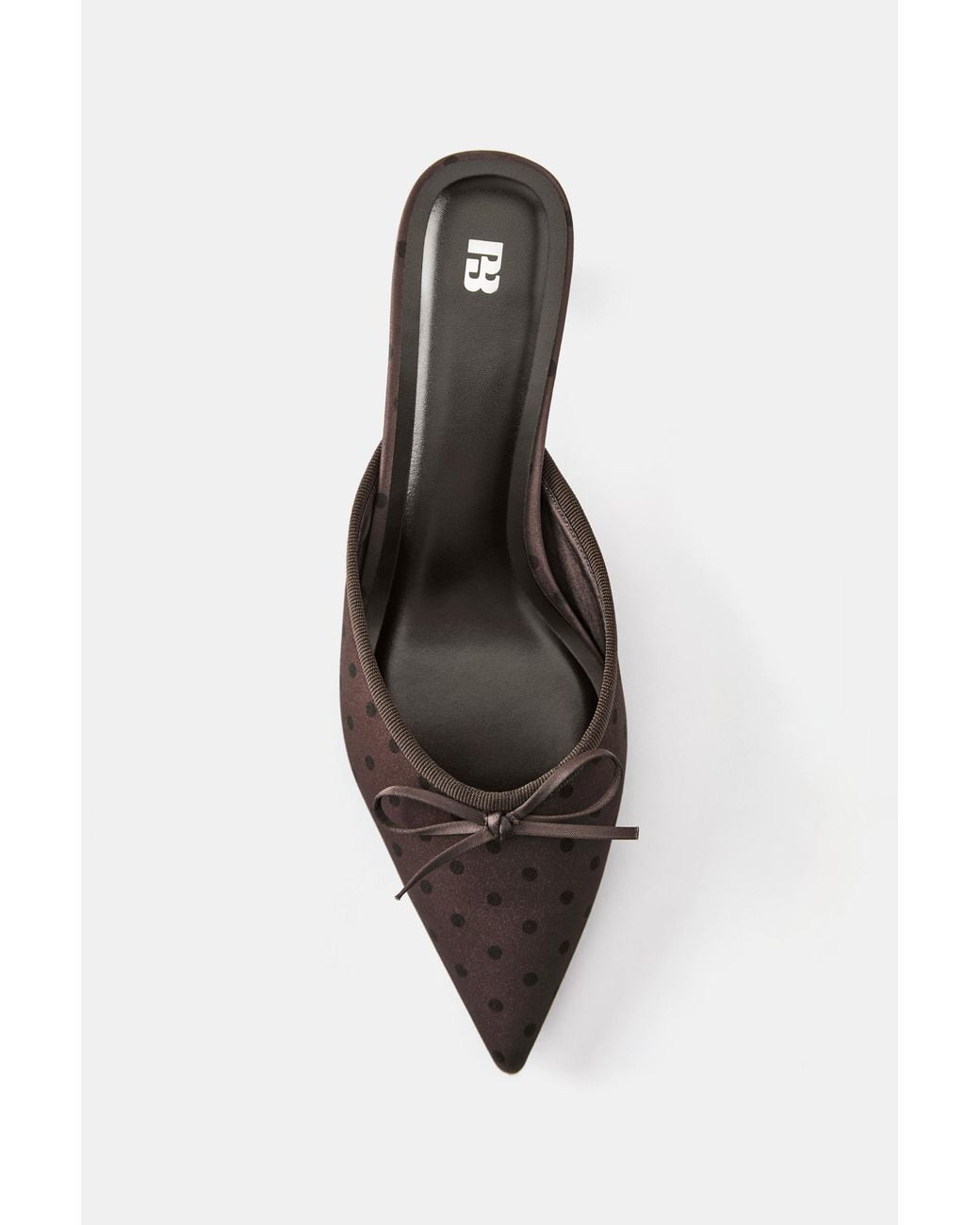 Pull&Bear White Polka Dot Mule Heels