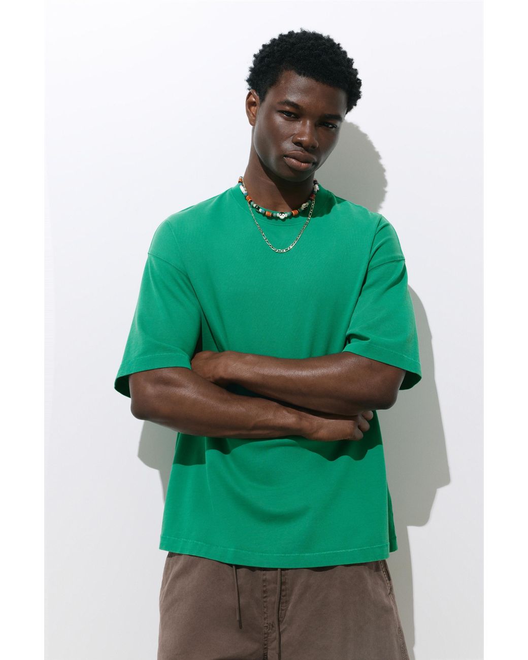 Pull&Bear Green Stwd Star T-Shirt for men