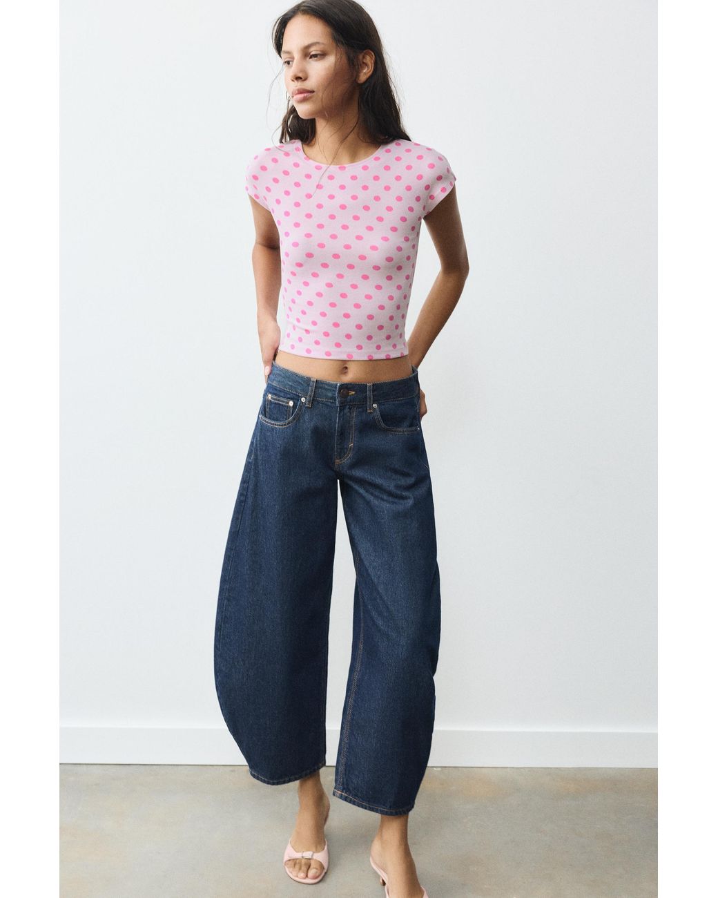 Pull&Bear Pink Fitted Short Sleeve T-Shirt