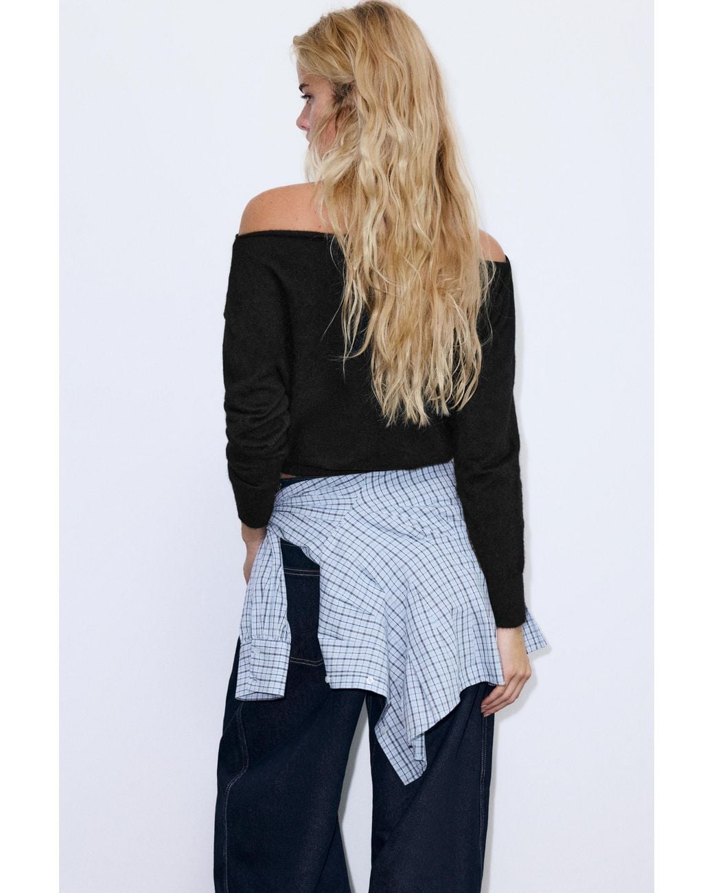 Pull&Bear Black Boat-Neck Jumper