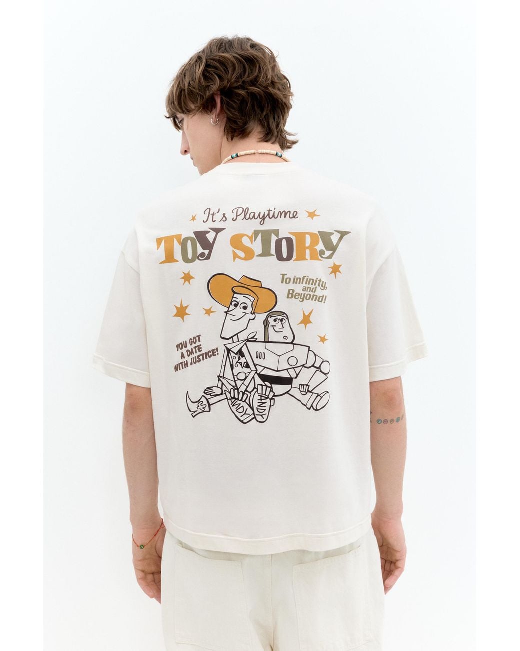 Pull&Bear White Oversize Toy Story T-Shirt for men