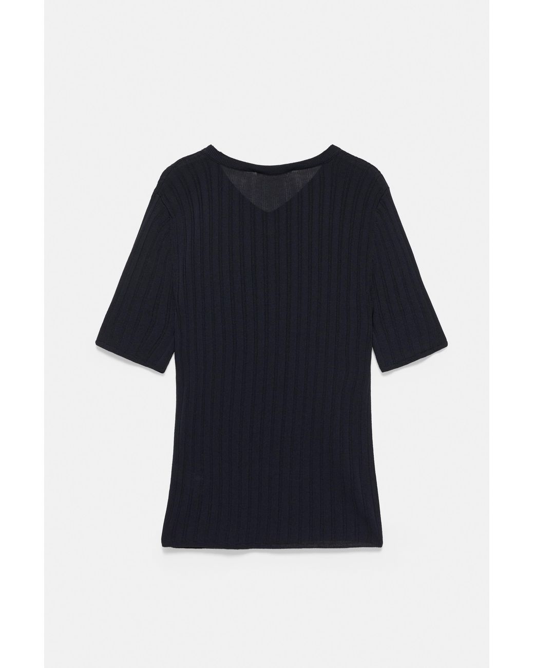 Pull&Bear Black Ribbed V-Neck Top