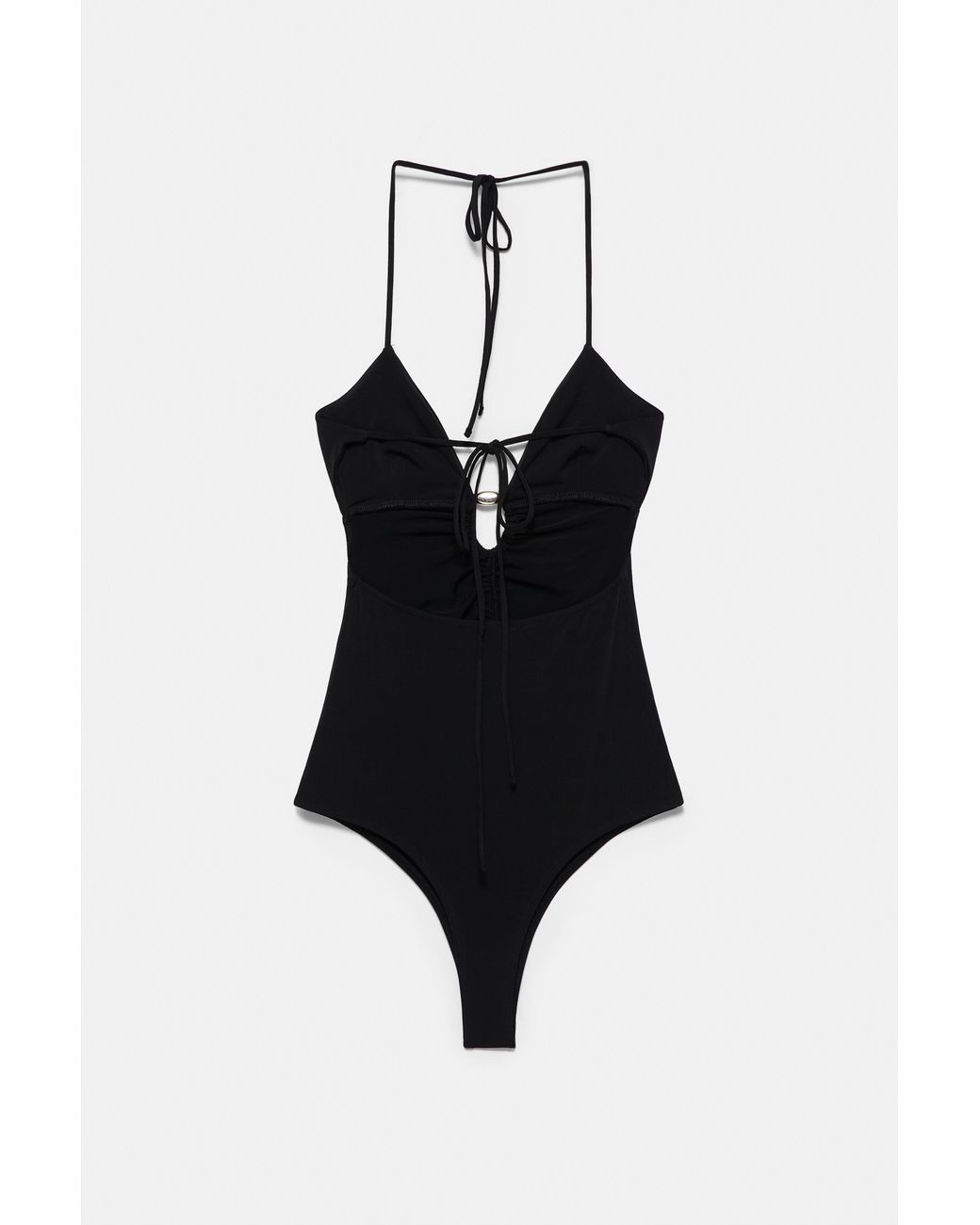 Pull&Bear Blue Gathered Halter Bodysuit