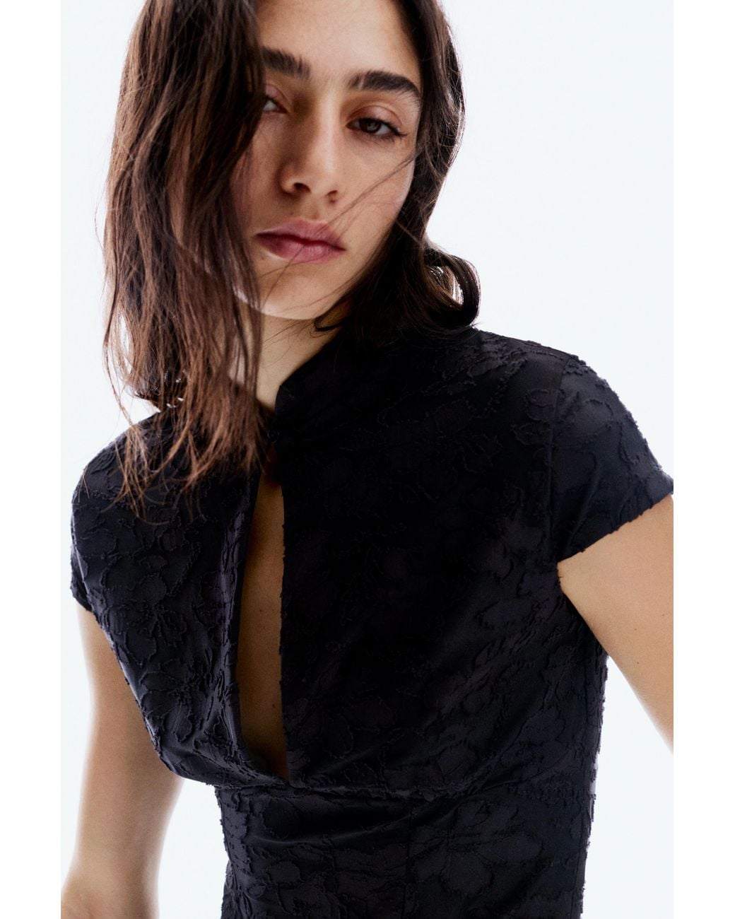 Robe Courte Jacquard Pull&Bear en coloris Black