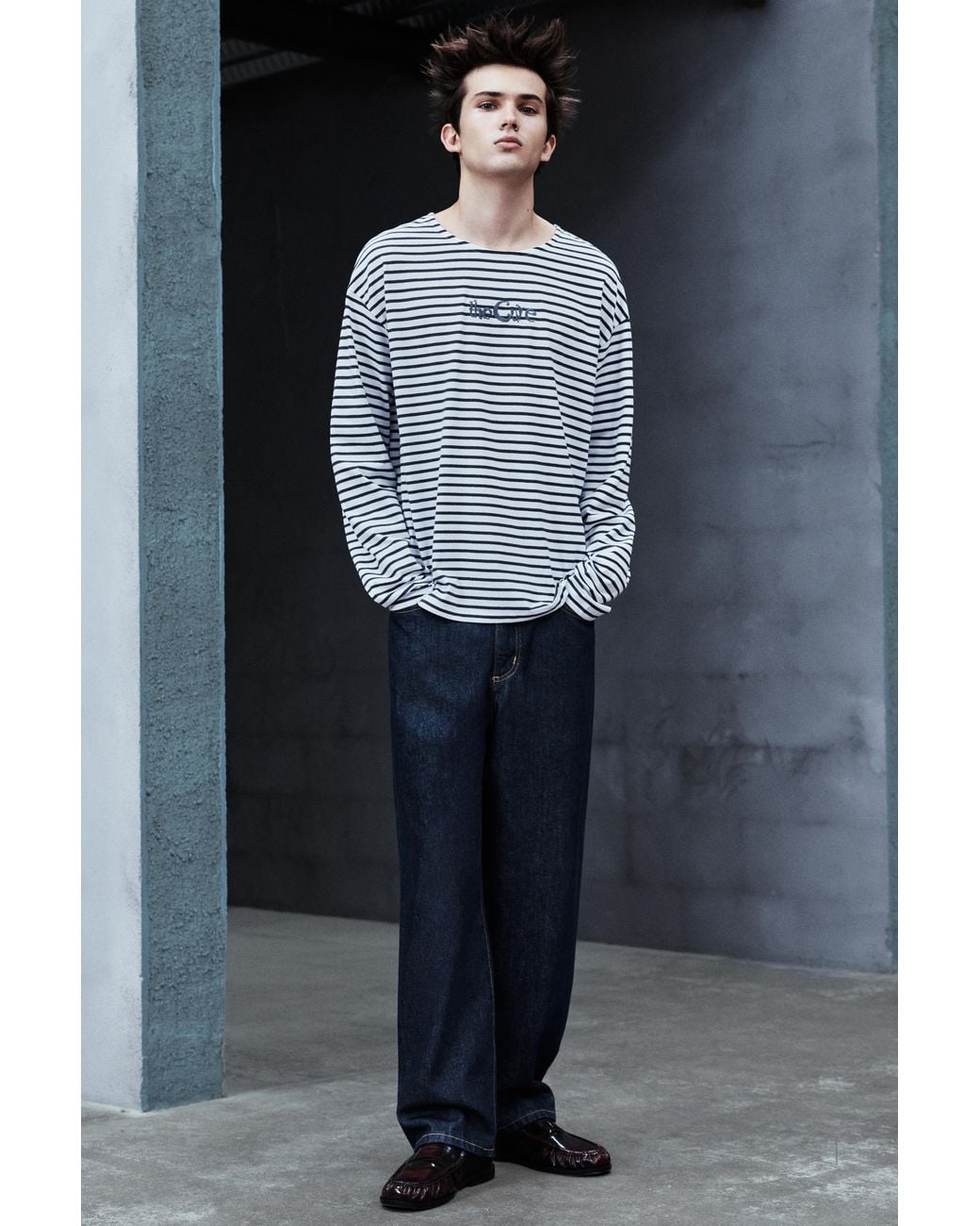 Pull&Bear Black The Cure Striped T-Shirt for men