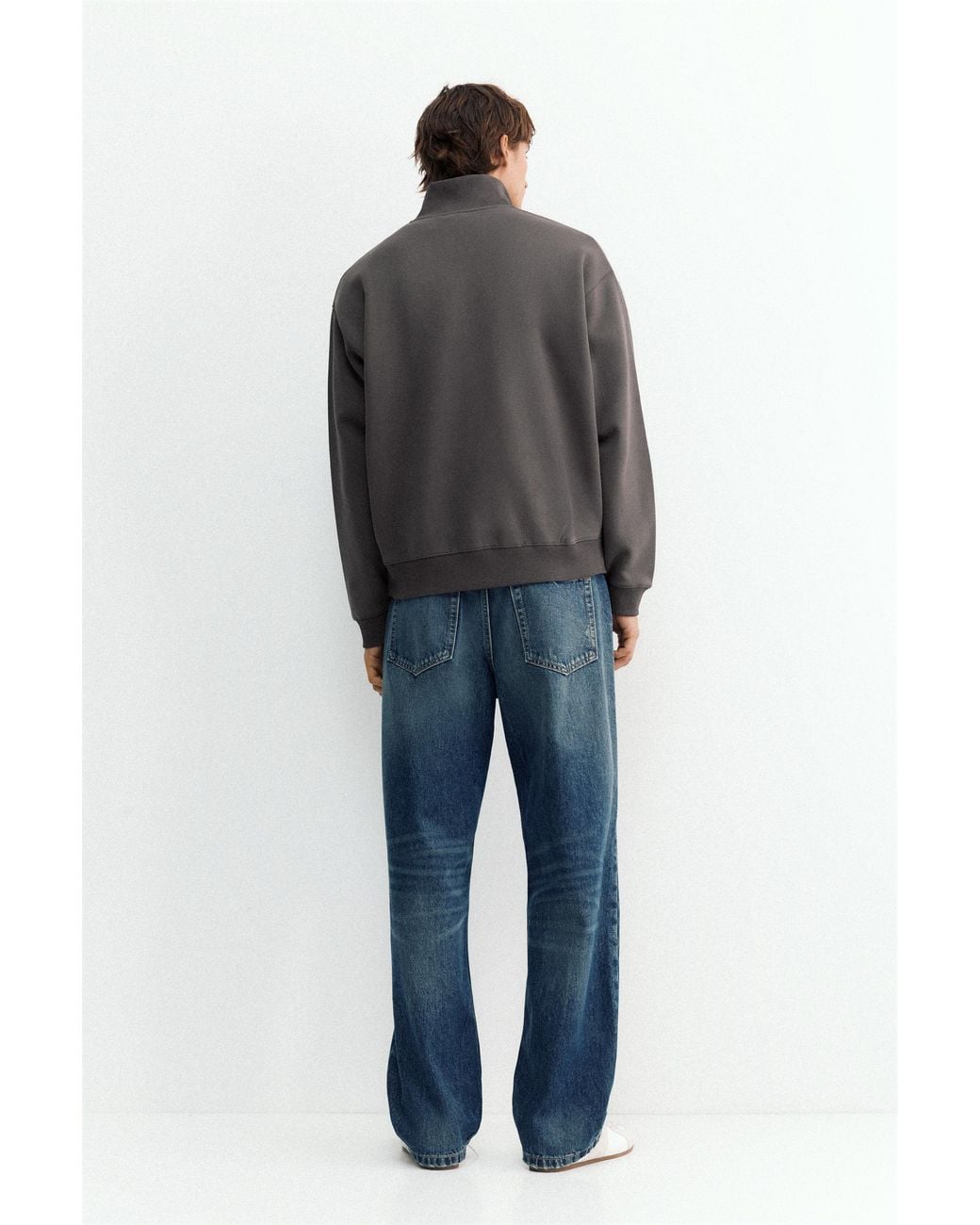Pull&Bear Gray Quarter-Zip Sweatshirt for men
