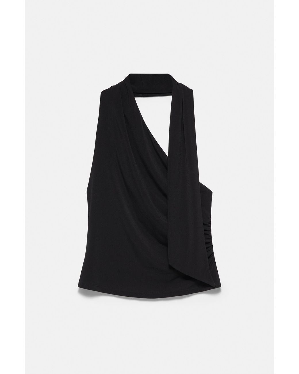 Pull&Bear Haltertop Met Sjaaldetail in het Black