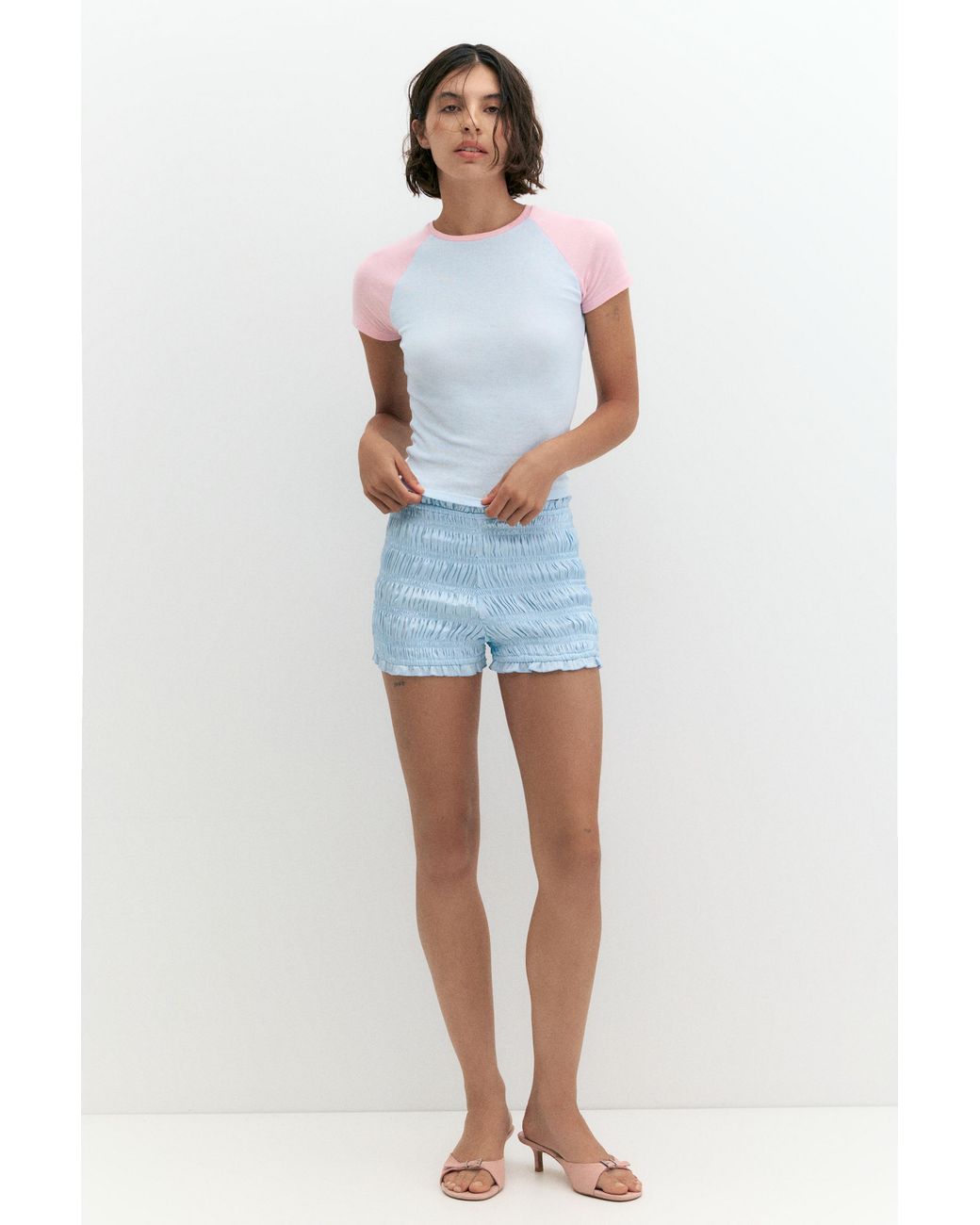 T-Shirt Raglan Contrasté Pull&Bear en coloris Multicolor
