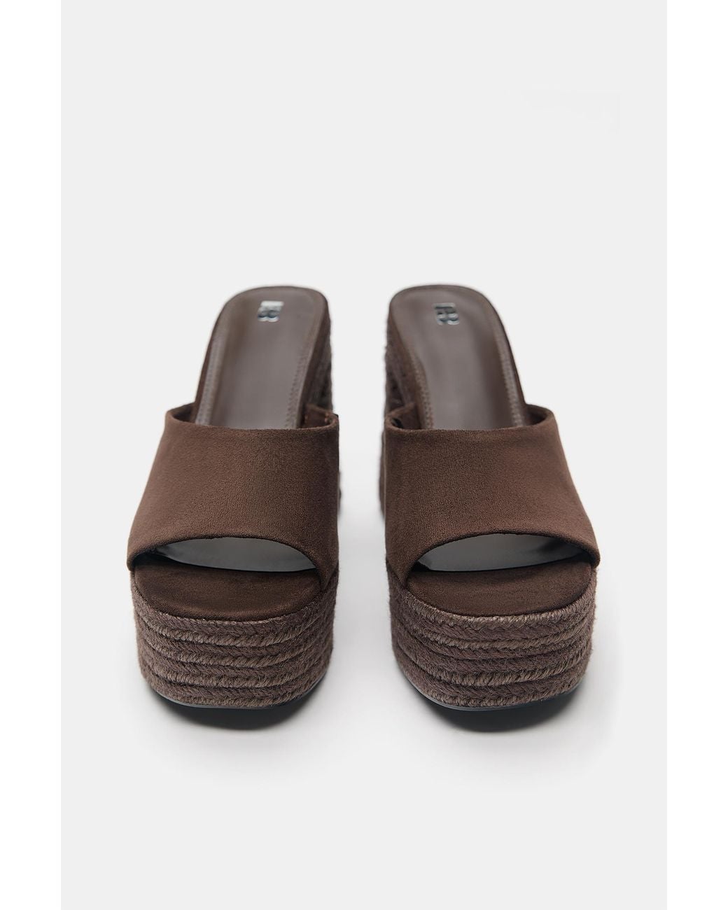 Pull&Bear Blue Jute Platform Clogs