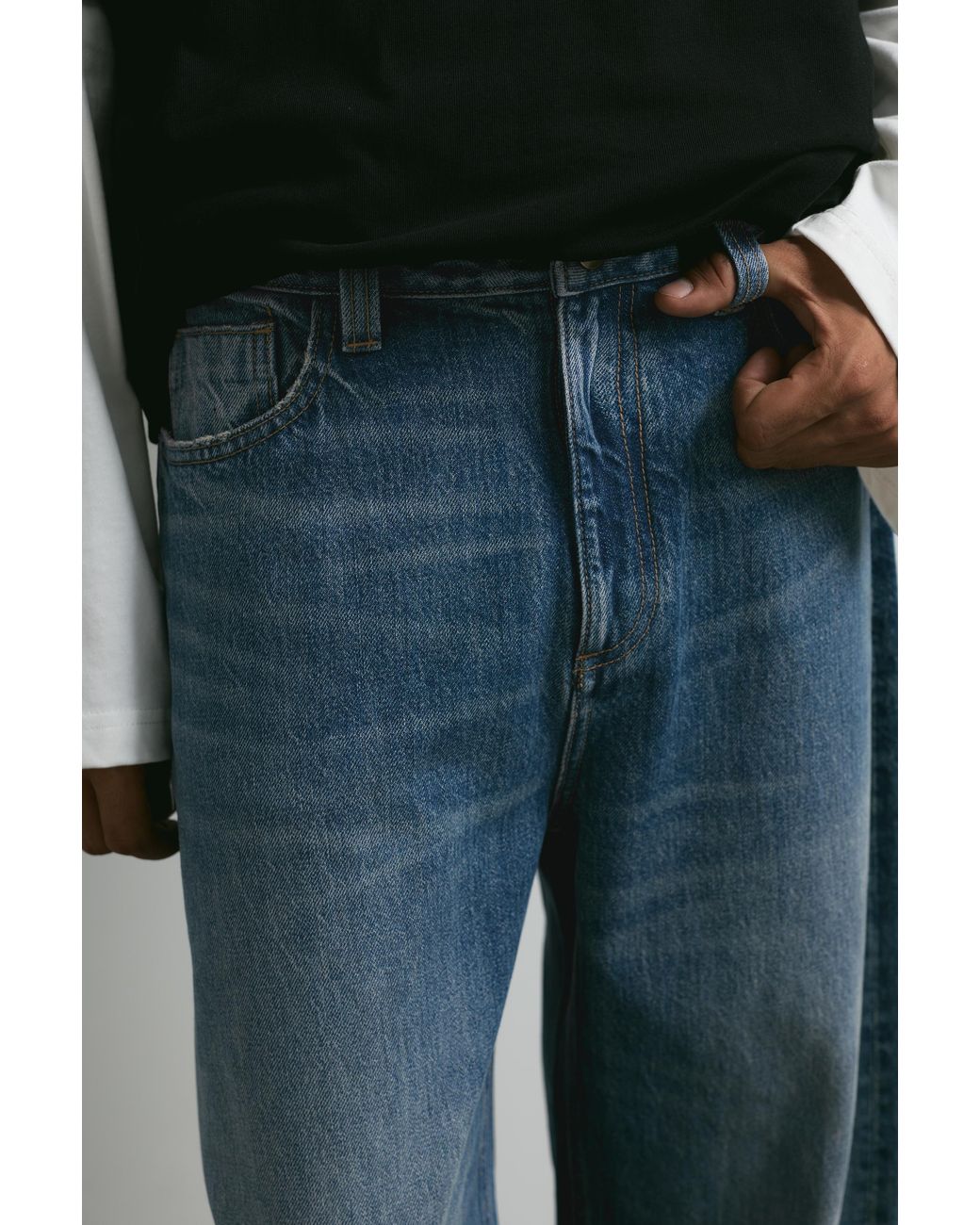 Pull&Bear Multicolor Balloon-Fit Baggy Jeans for men
