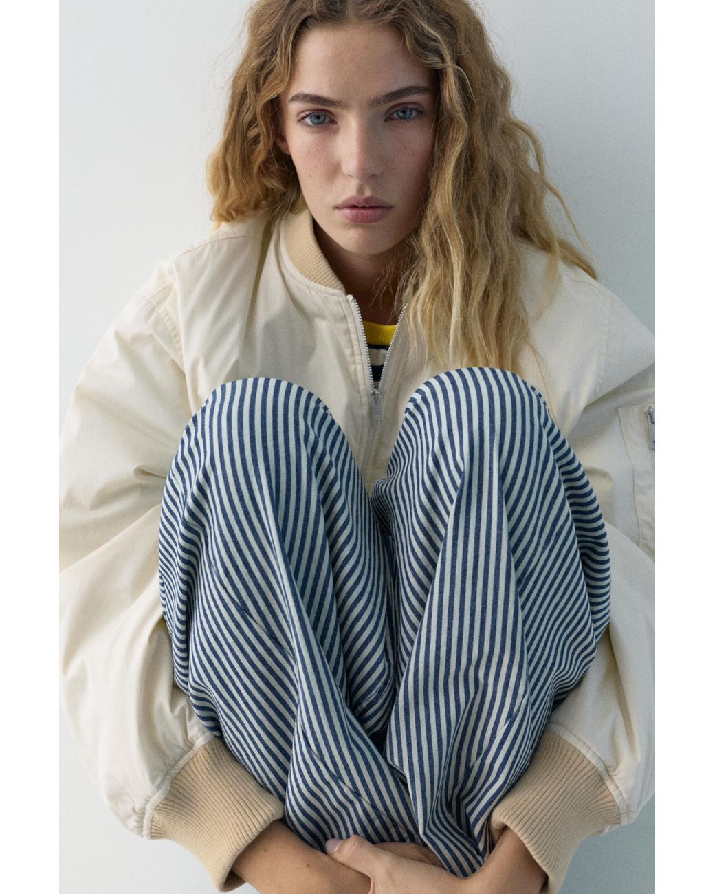 Pull&Bear Natural Bomber Jacket