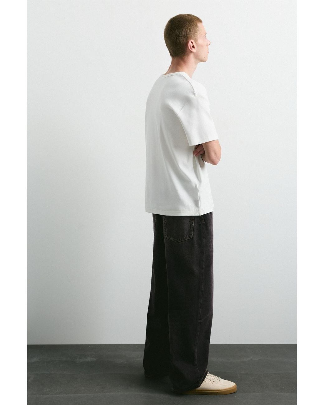 Pull&Bear Gray Relaxed Baggy Jeans for men