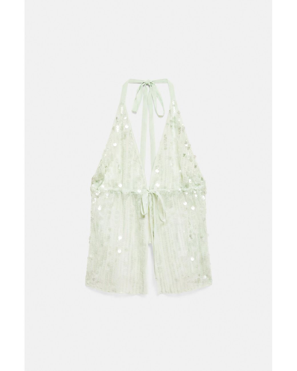 Pull&Bear Black Sequin Halter Top