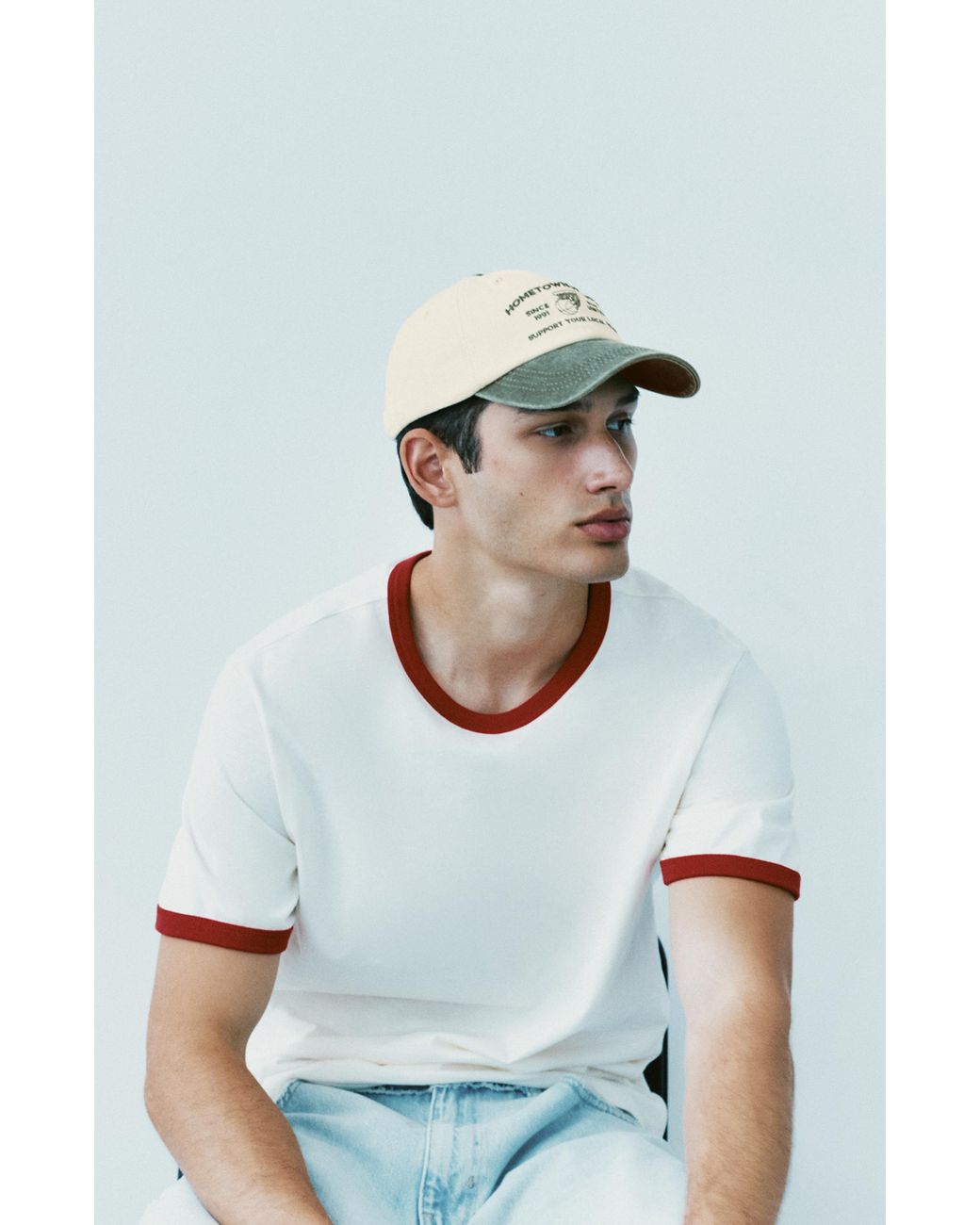 Pull&Bear White Hometown Hoops Cap for men