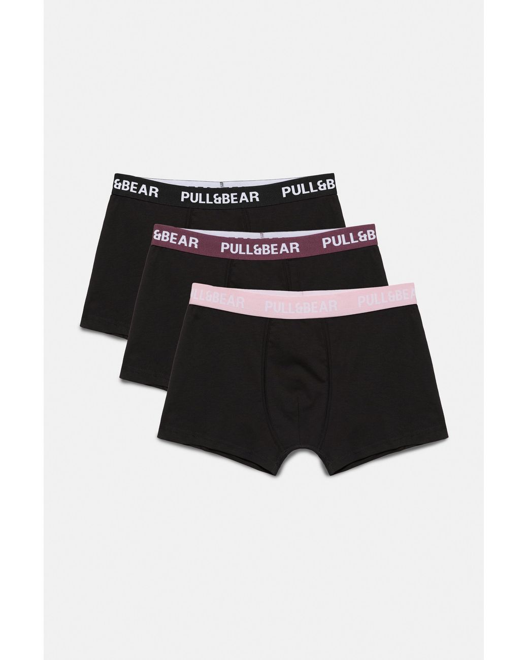 Pull&Bear Black Pack Of 3 Boxers for men