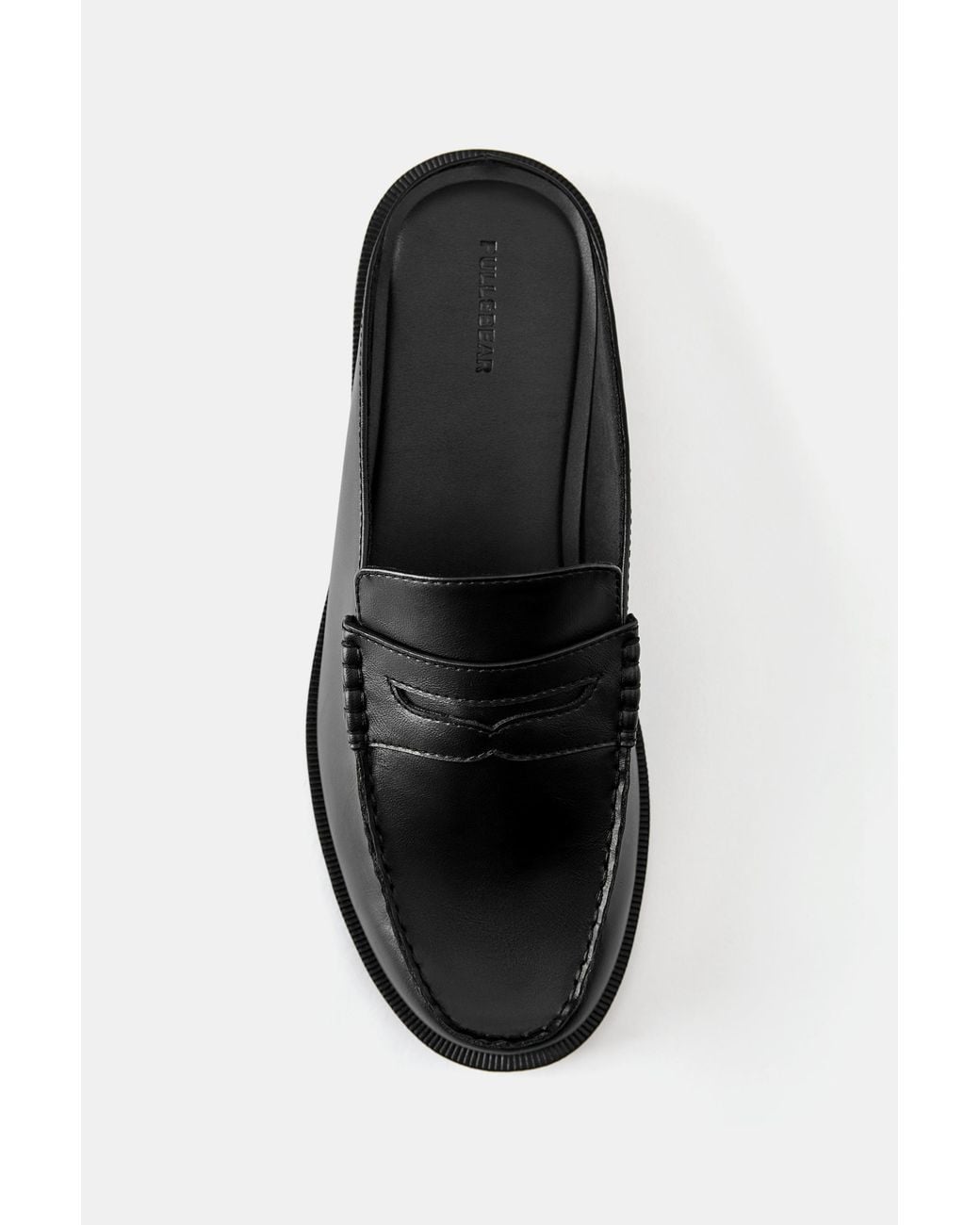 Pull&Bear Black Slingback Loafers for men