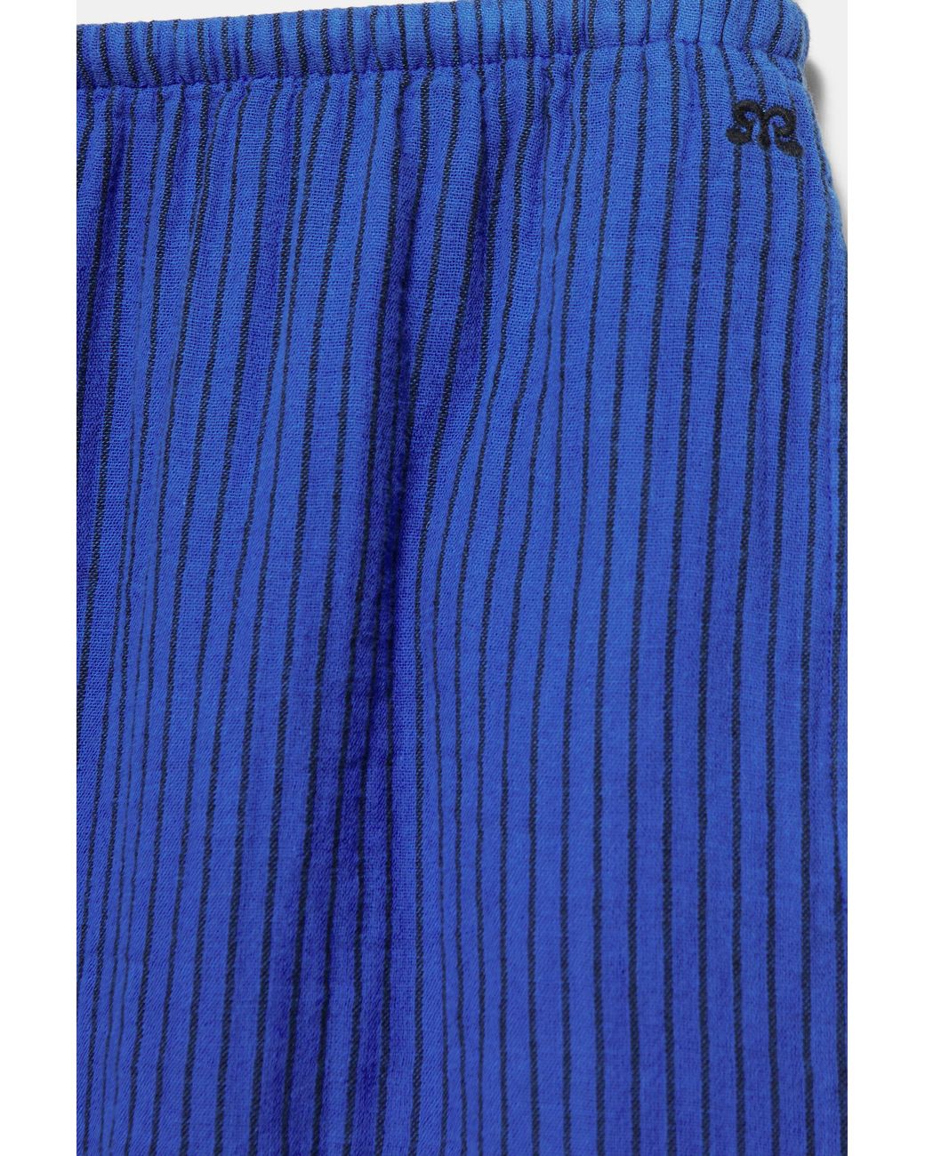 Pull&Bear Blauwe Rustieke Bermuda Met Strepen in het Blue