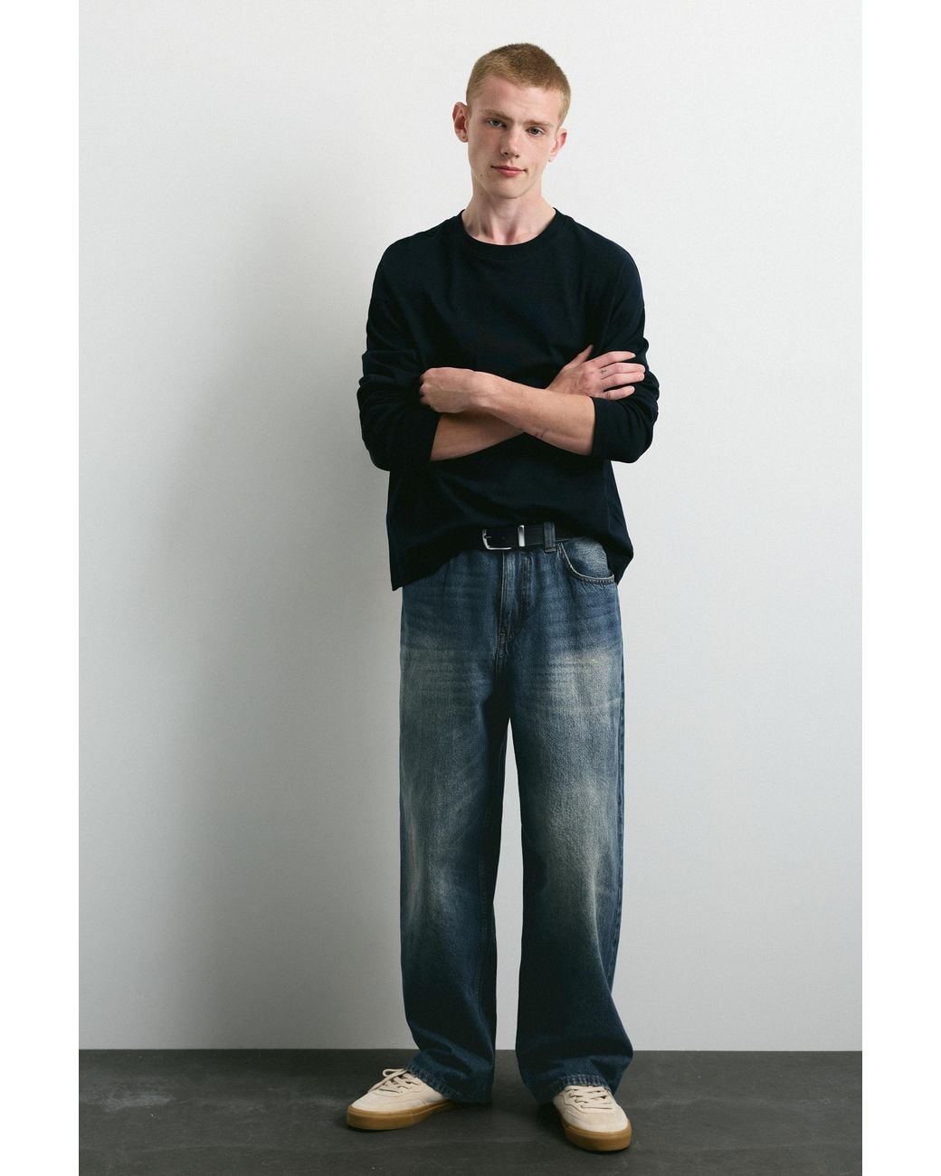 Pull&Bear Green Baggy Relaxed Fit Jeans for men