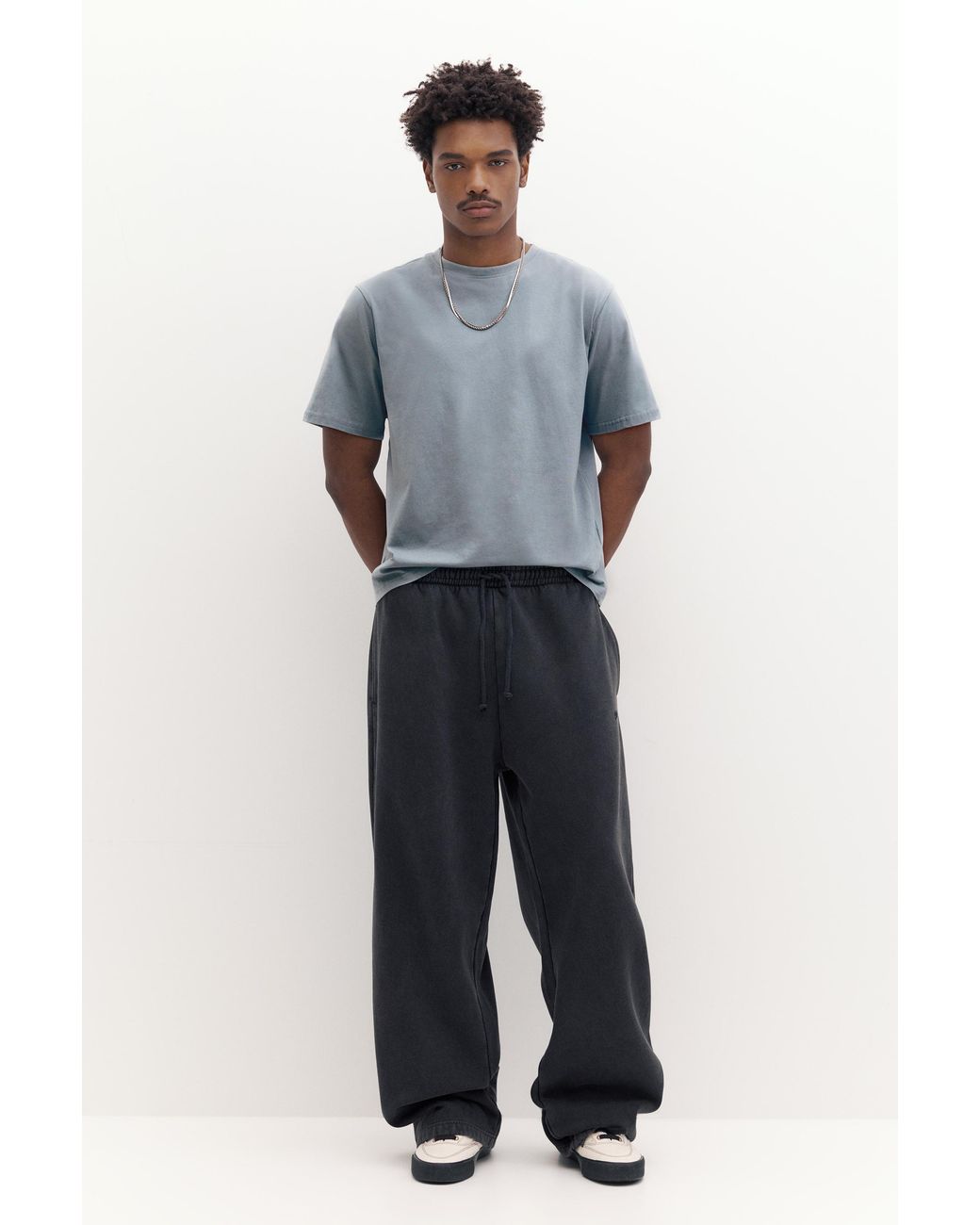 Maglietta Basic di Pull&Bear in Blue da Uomo