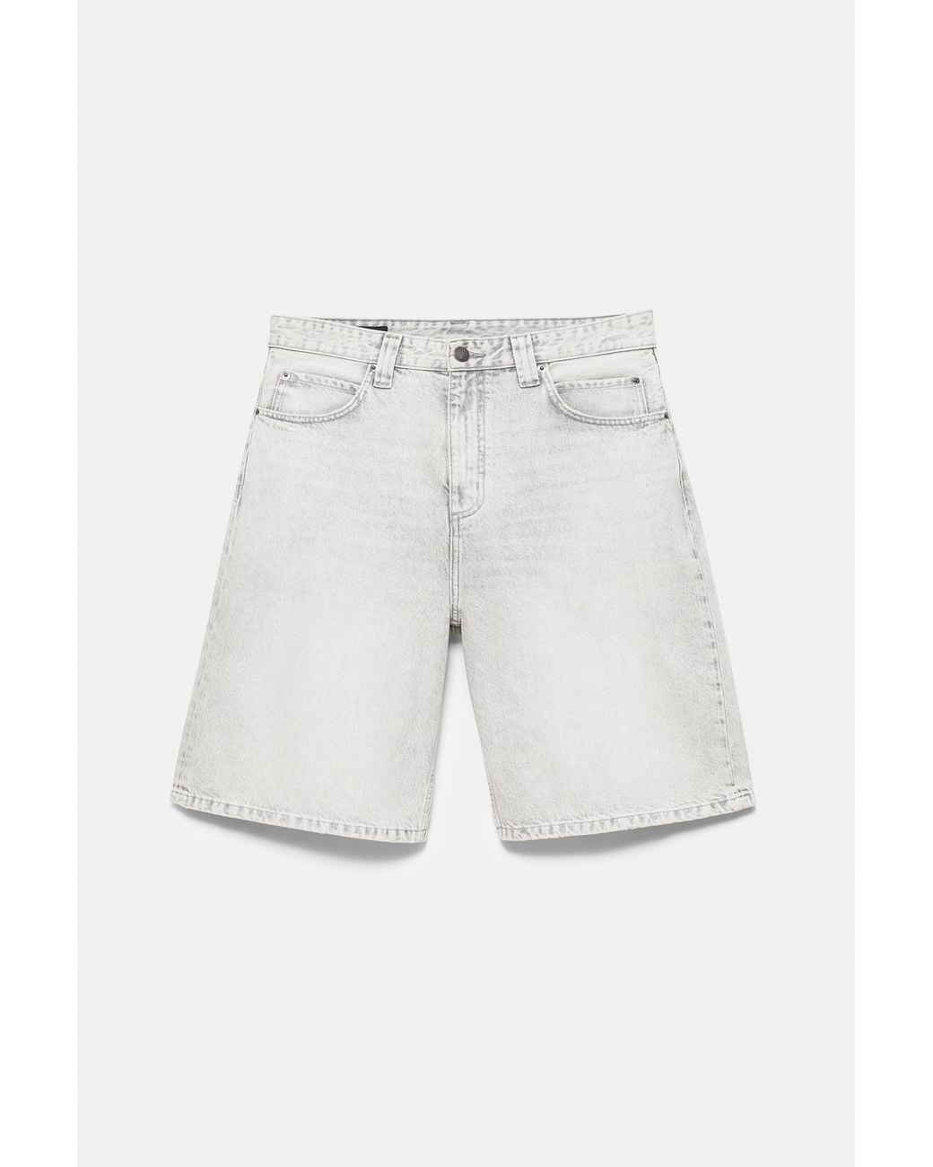 Pull&Bear Blue Skater Denim Bermuda Shorts for men