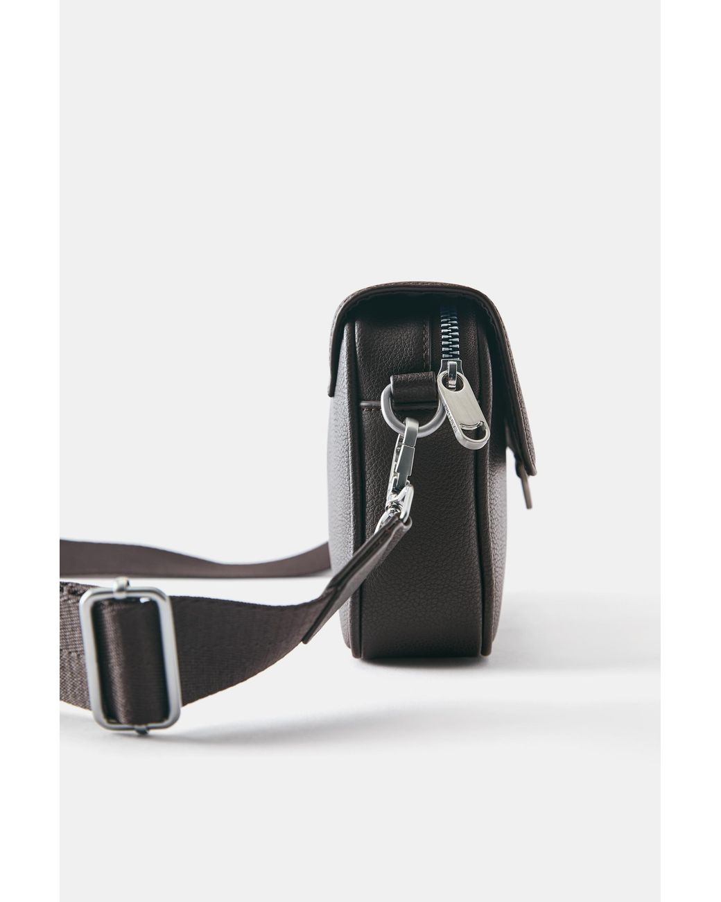 Pull&Bear Black Crossbody Bag With Ring for men