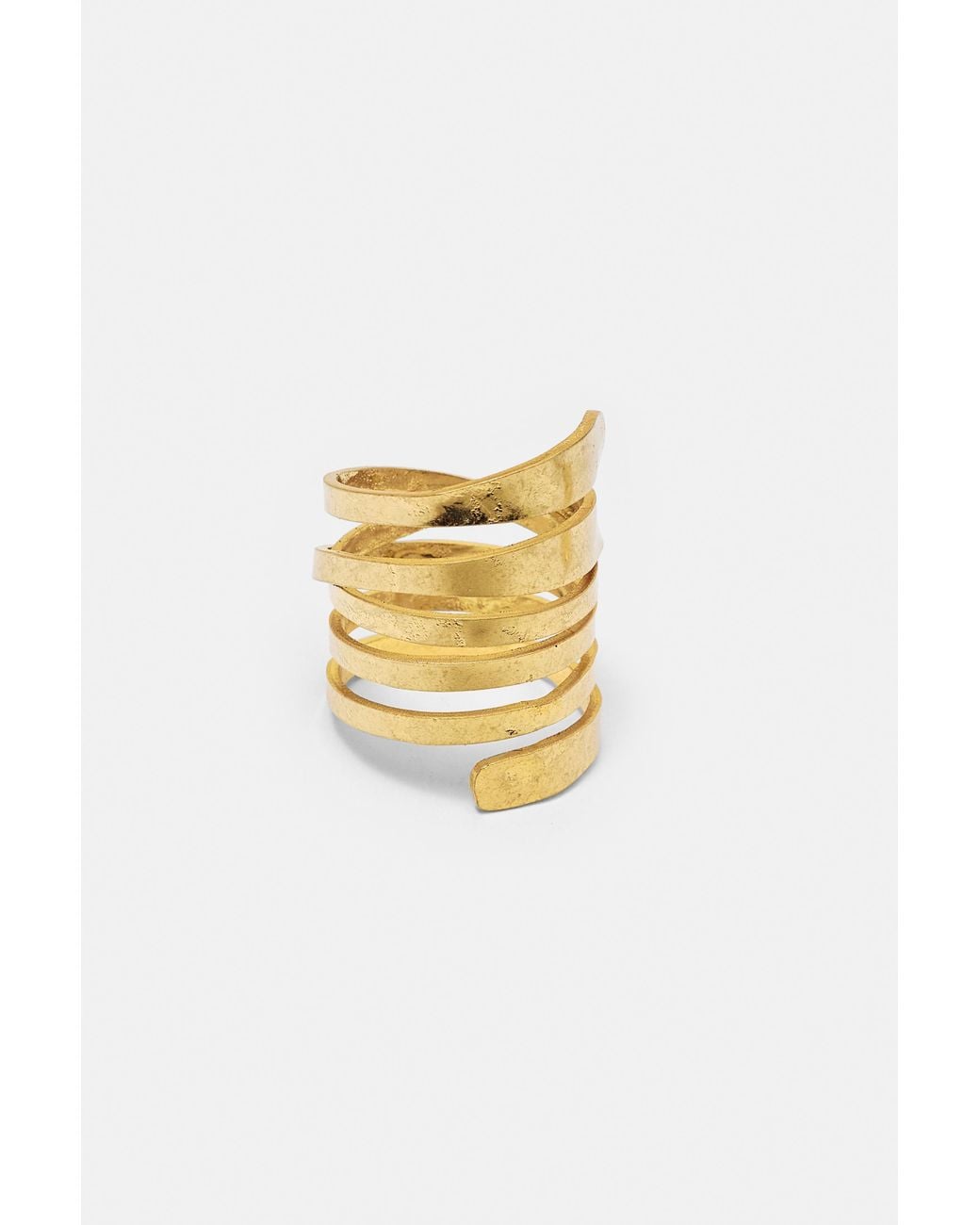 Pull&Bear Metallic 2-Pack Of Wide Spiral Rings