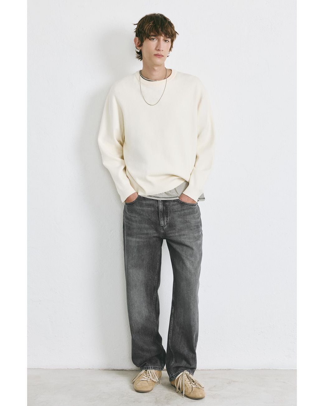Jean Baggy Pull&Bear pour homme en coloris Gray