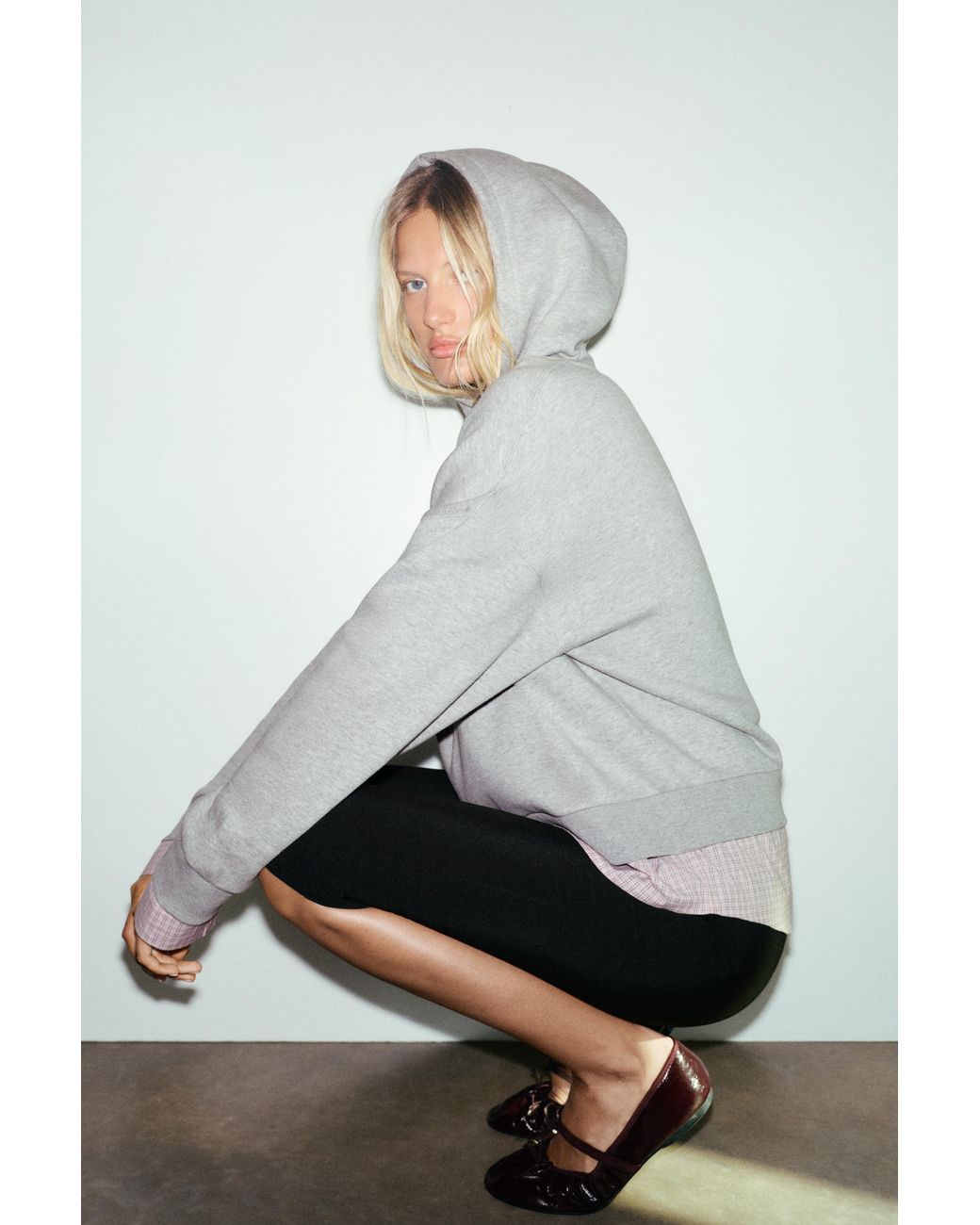Pull&Bear Black Combined Hoodie